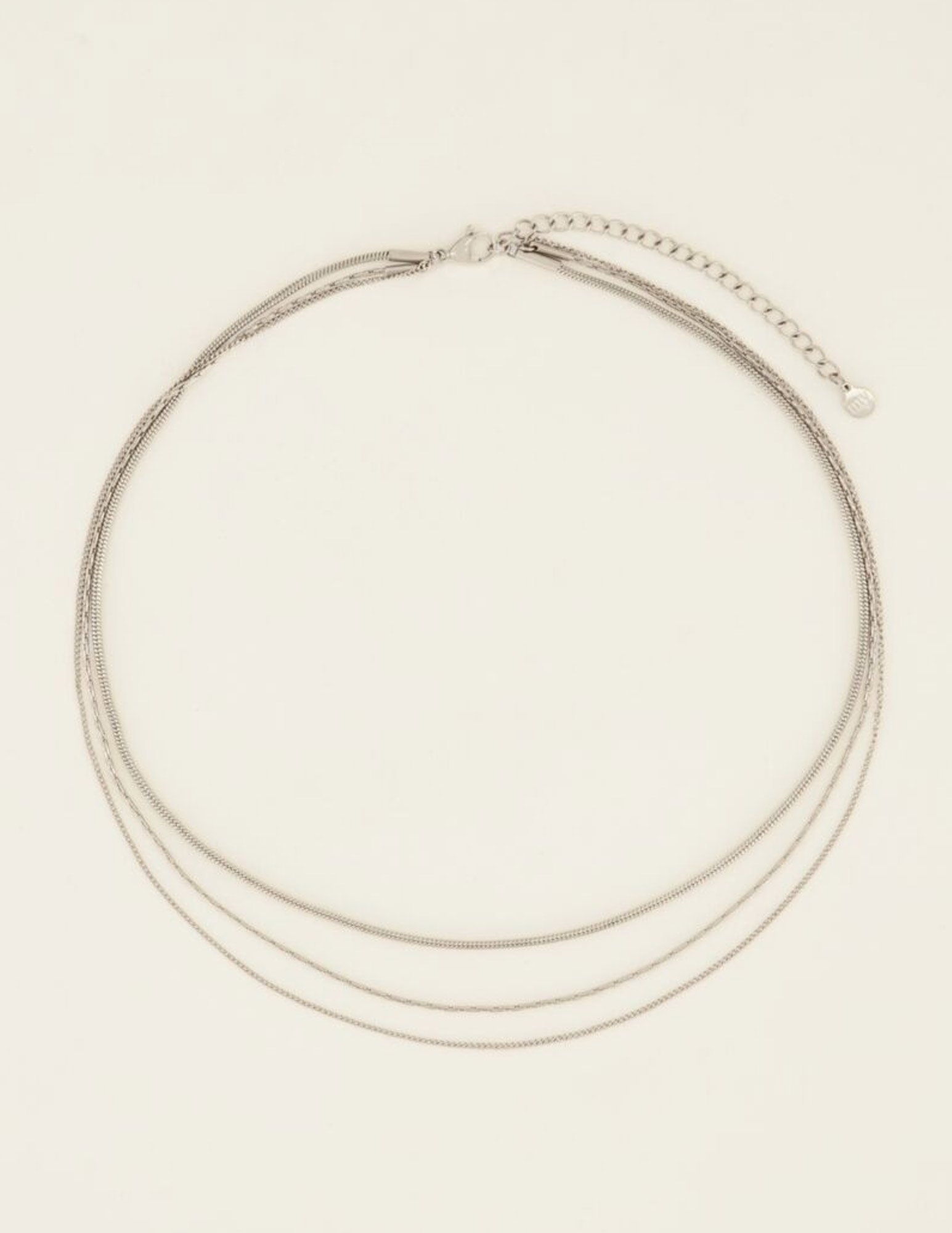 My Jewellery Ketting met 3 lagen MJ07694 Zilver