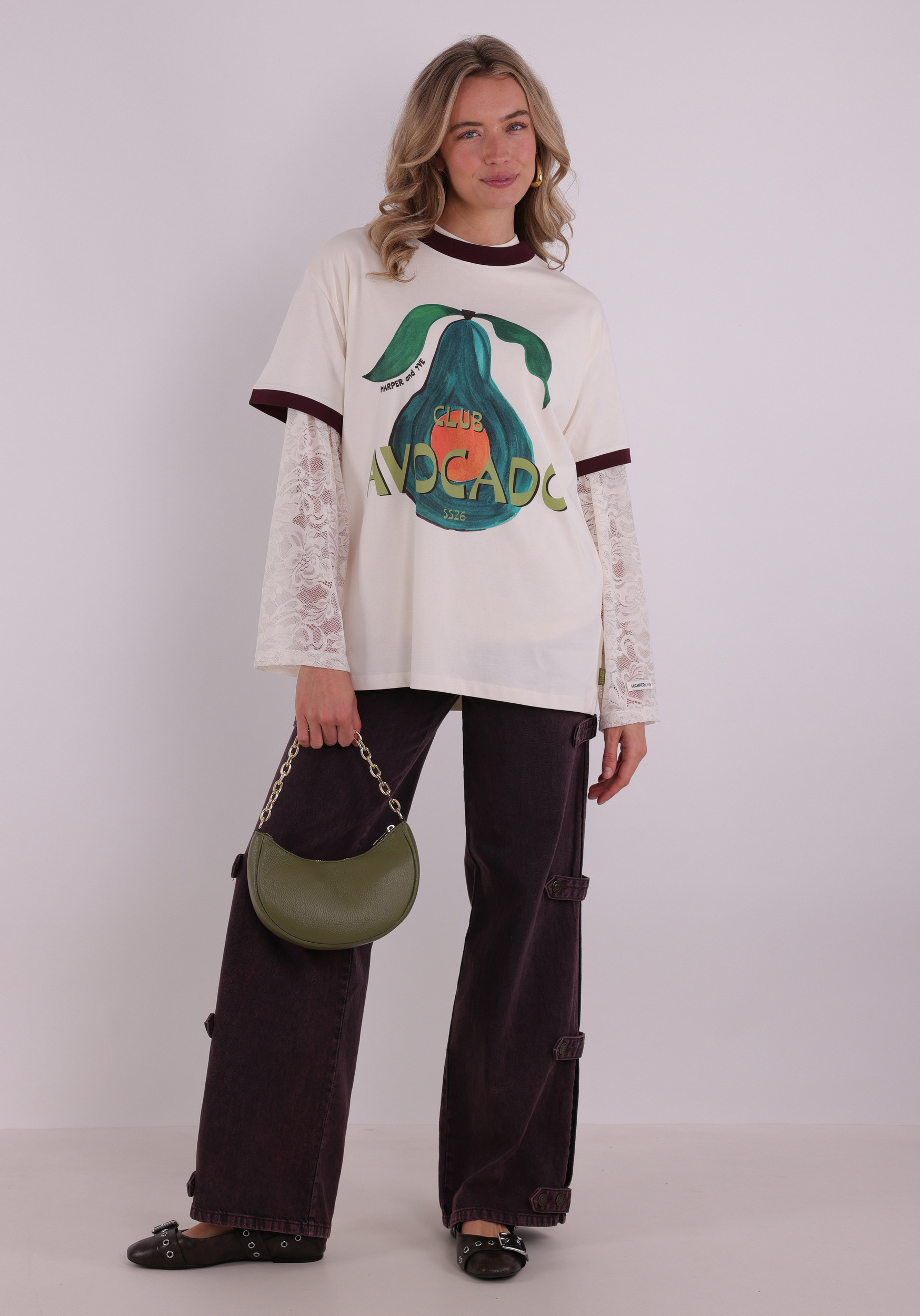 Harper & Yve T-shirt Club Avocado SS6Y303 Ecru