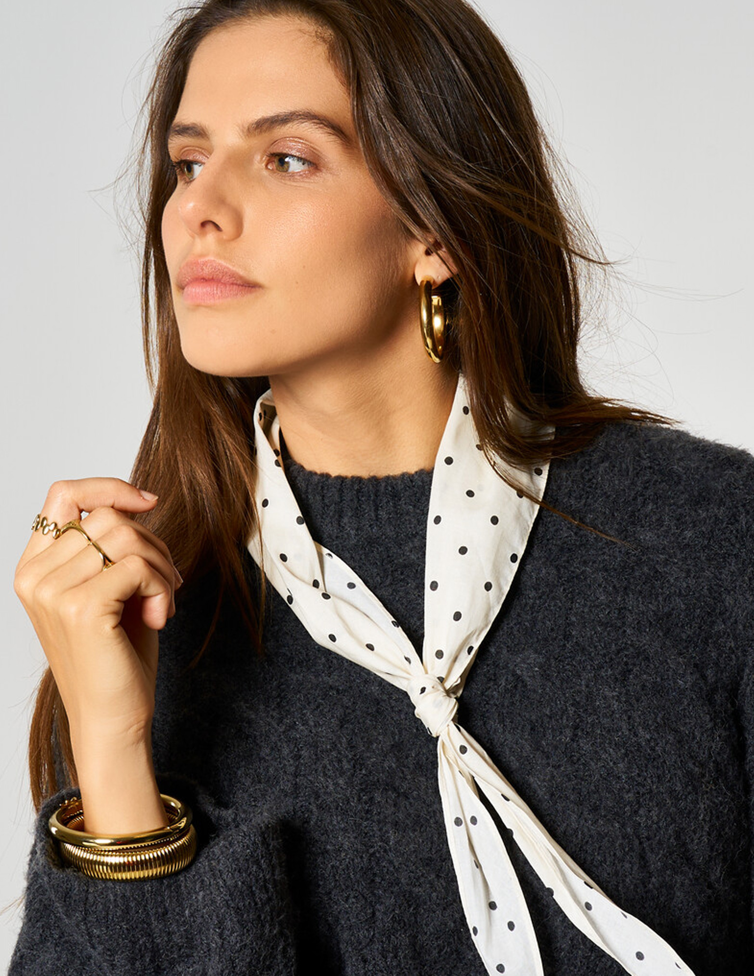 My Jewellery Sjaal met polkadot MJ15317 Wit