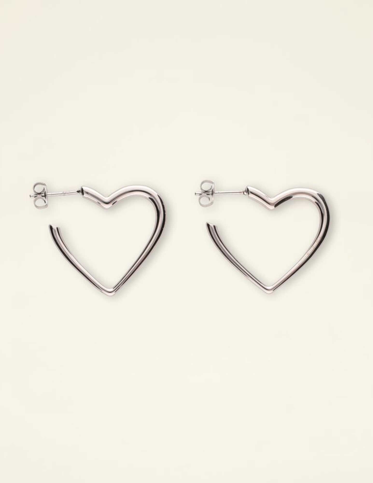 My Jewellery Oorringen hartvormig MJ08497 Zilver