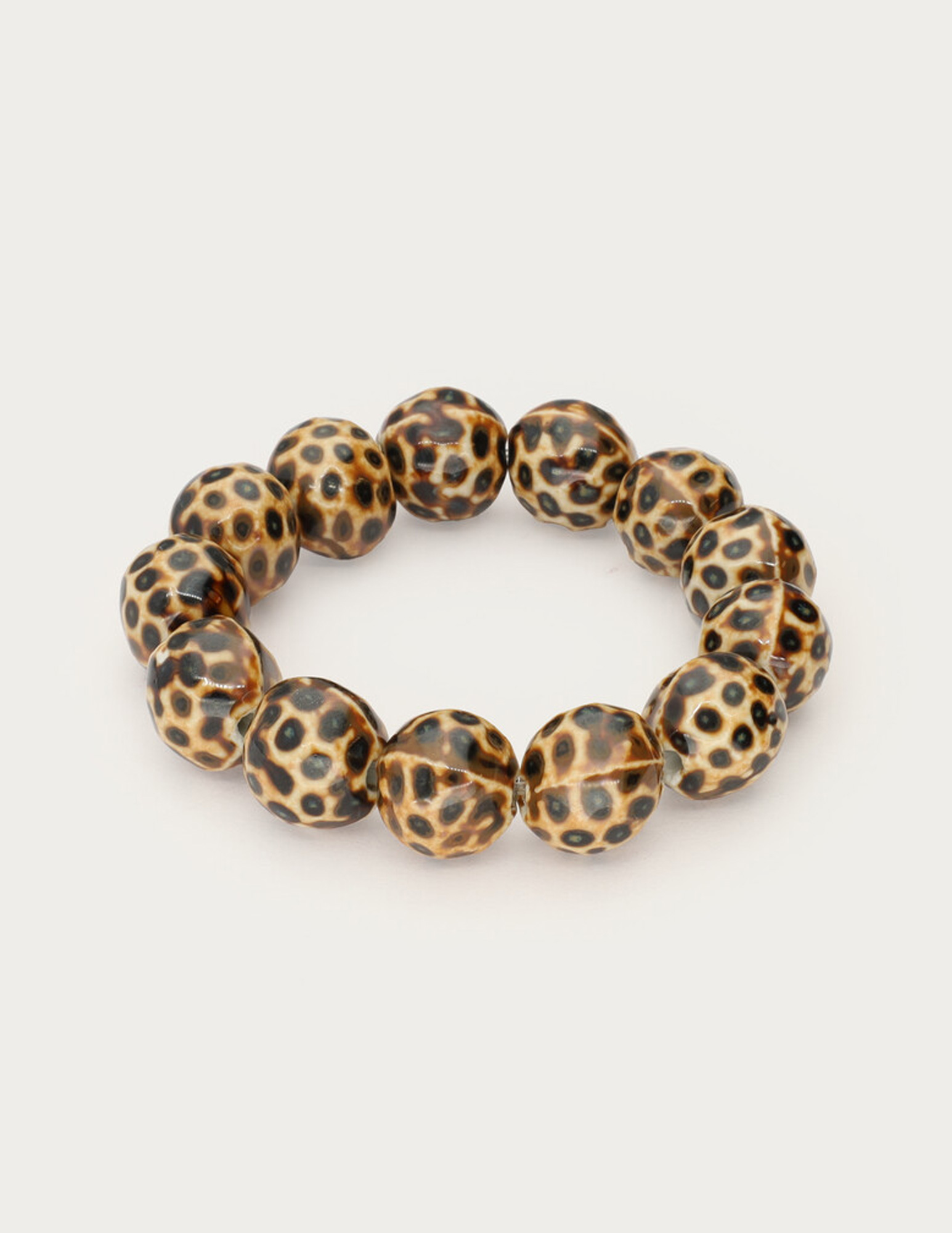 My Jewellery Armband met panterprint kralen Beige MJ15220 Beige