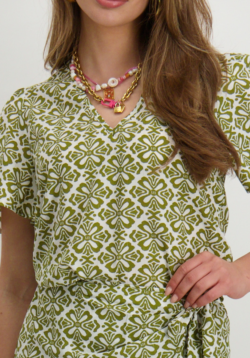 Lofty Manner Blouse Bella QC03 Midden groen