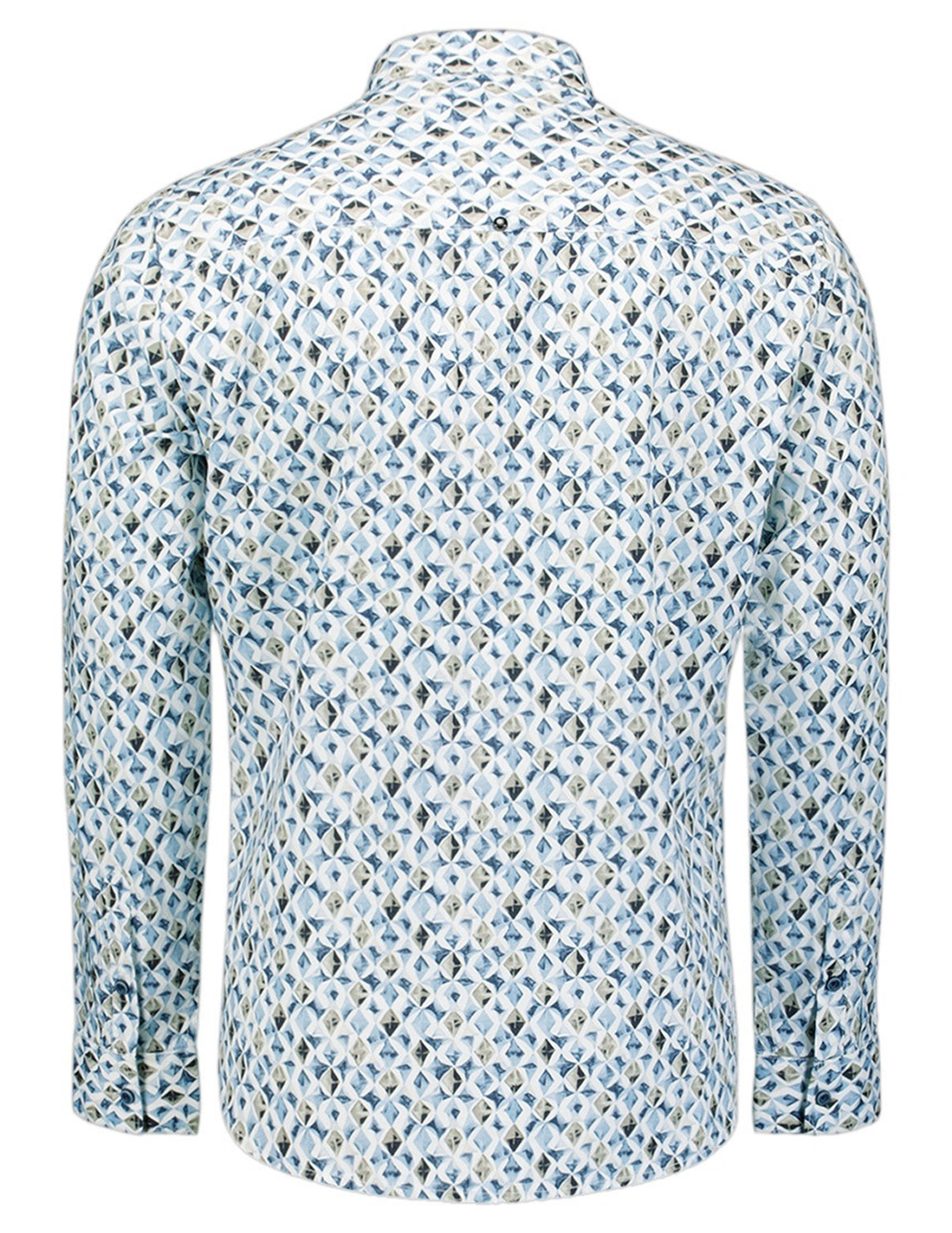 No Excess Overhemd all-over print 31430216 Licht blauw