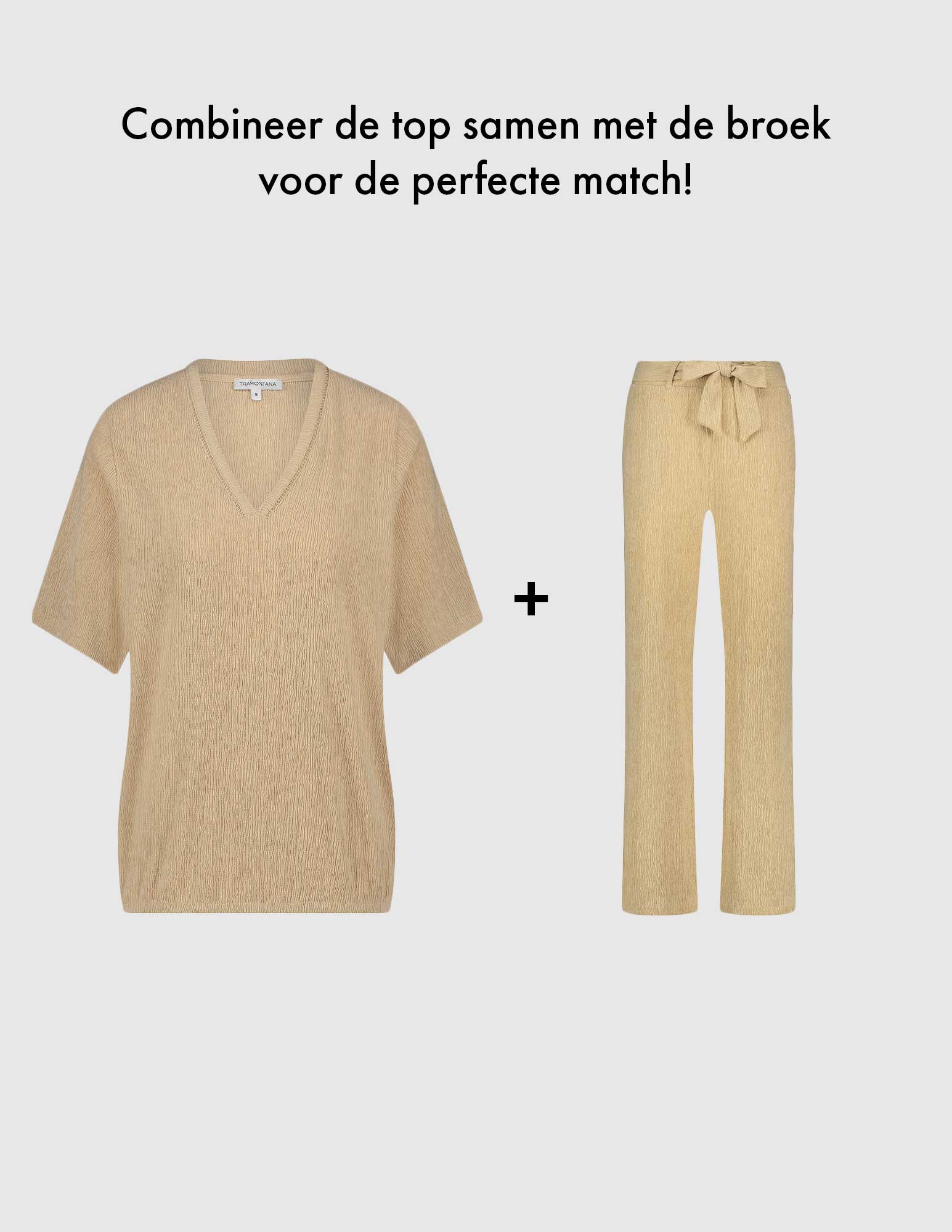 Tramontana Broek met ceintuur K02-16-102 Zand