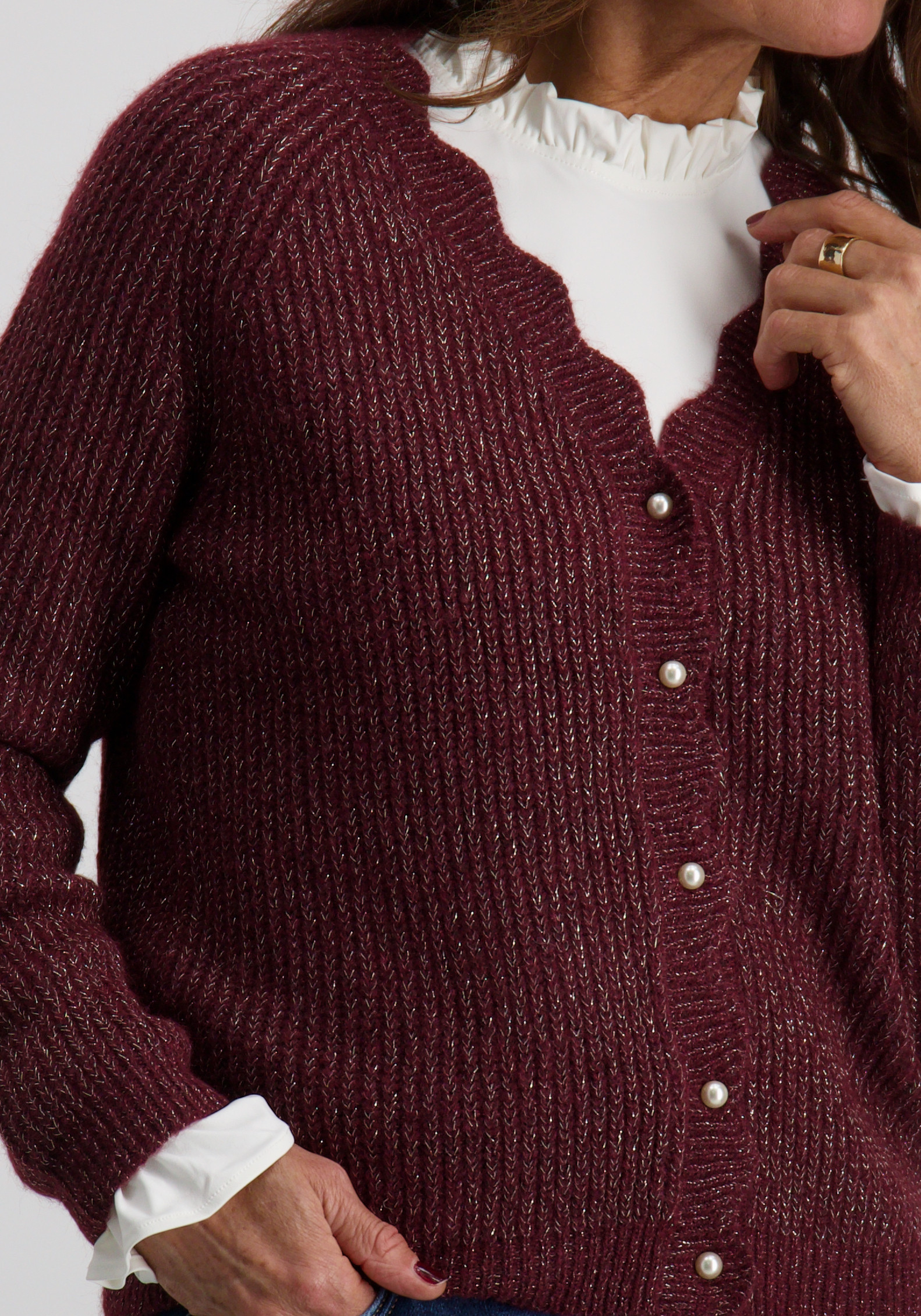 Vila Vest Cutie glitter 14098048 Bordeaux