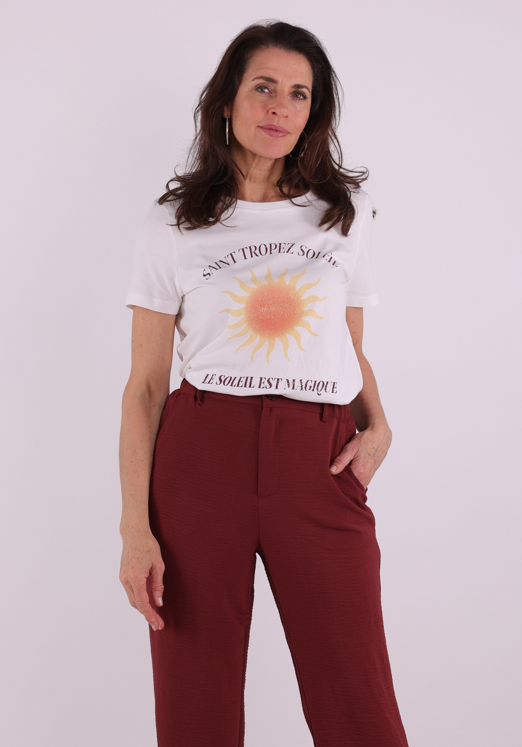 Vero moda T-shirt Lise 10341942 Wit