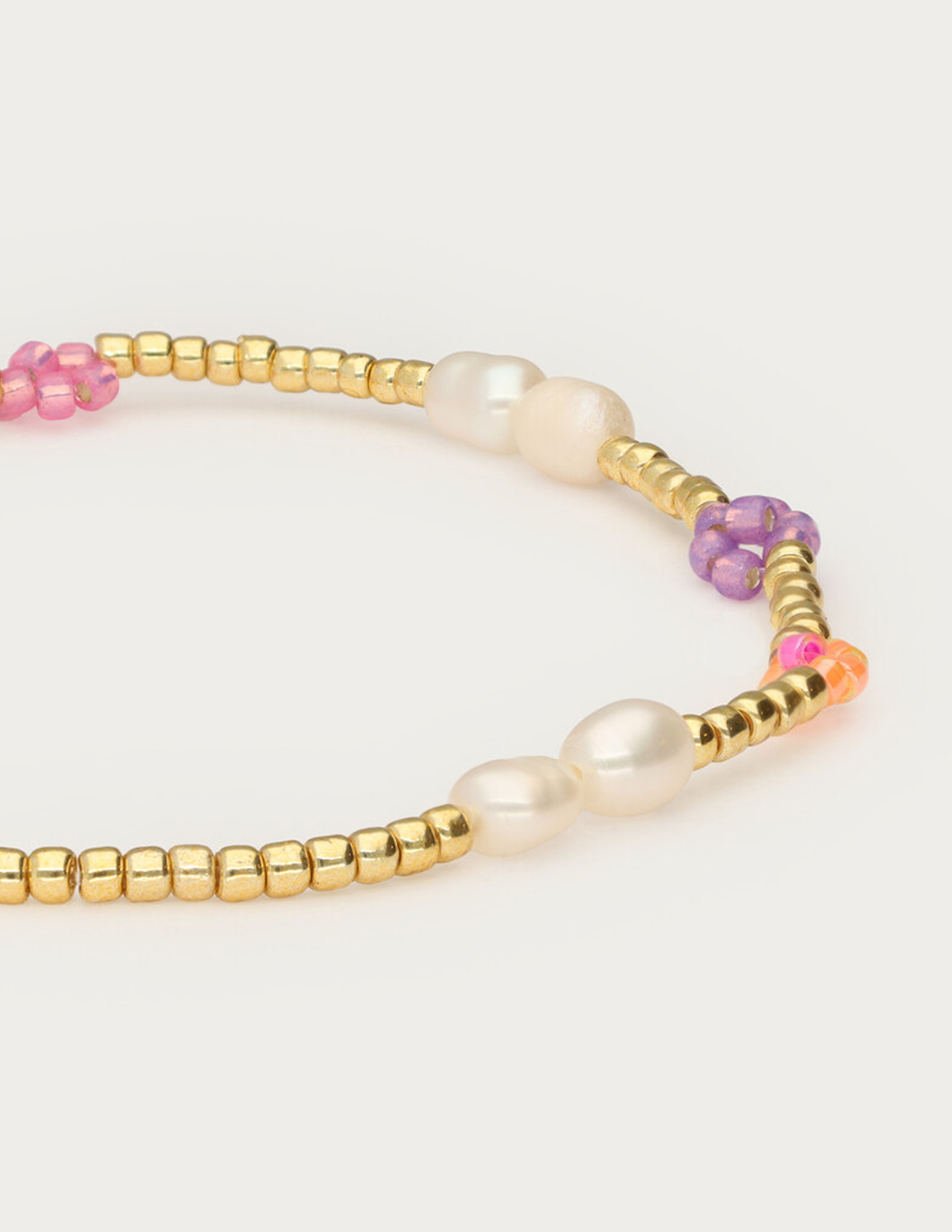 My Jewellery Botanical elastieken armband met bloemen MJ14915 Goud