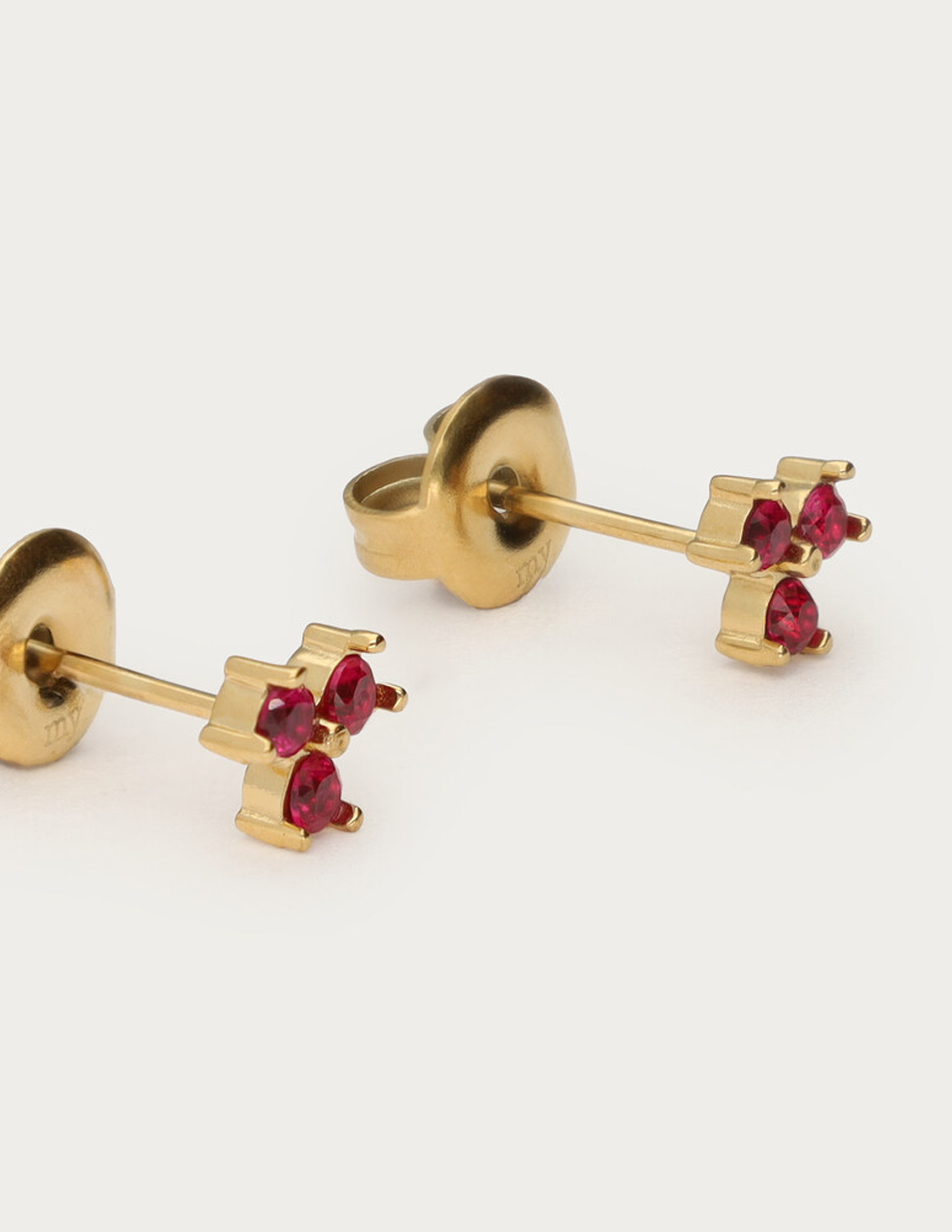 My Jewellery Studs met roze triple strass MJ14844 Goud