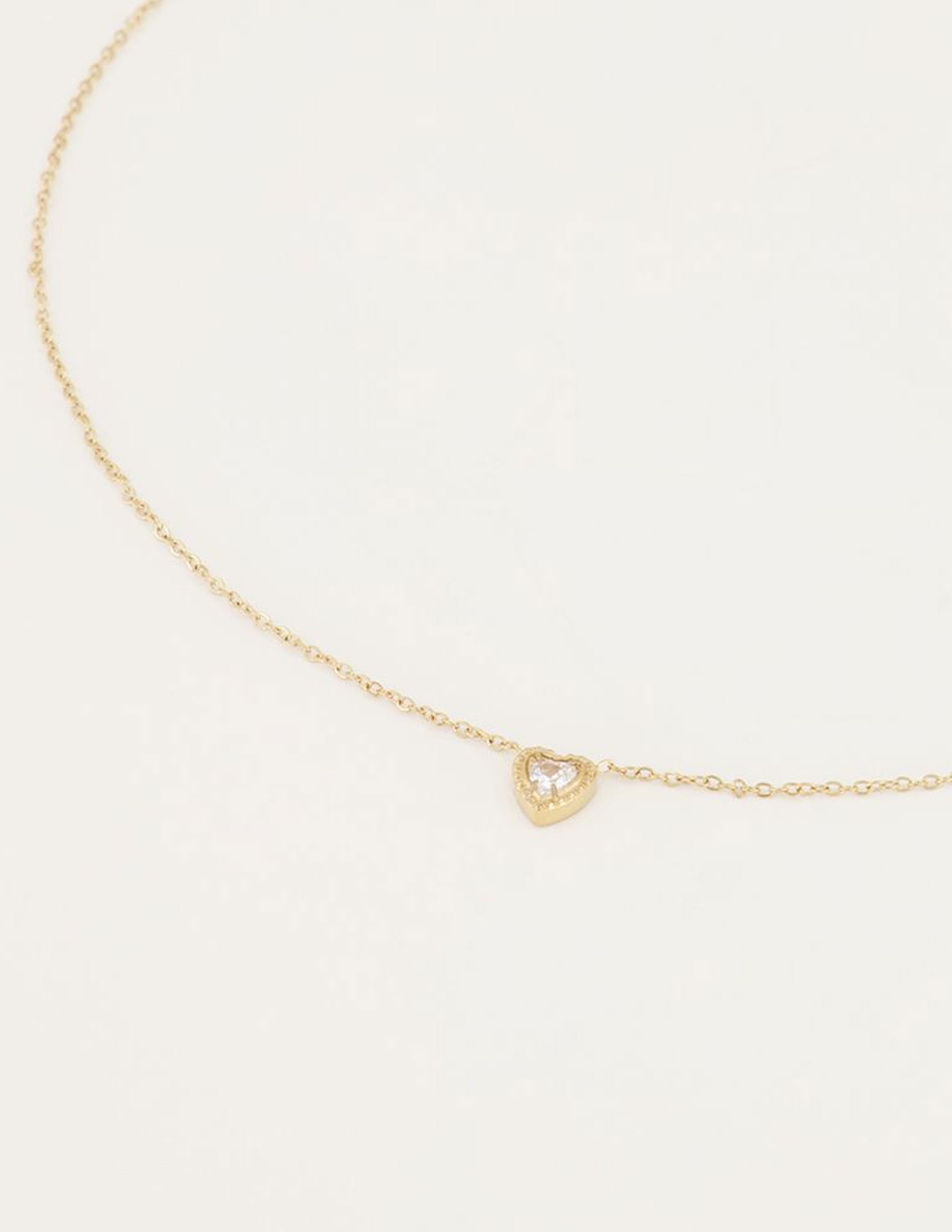 My Jewellery Ketting met strass hartje  MJ04777 Goud