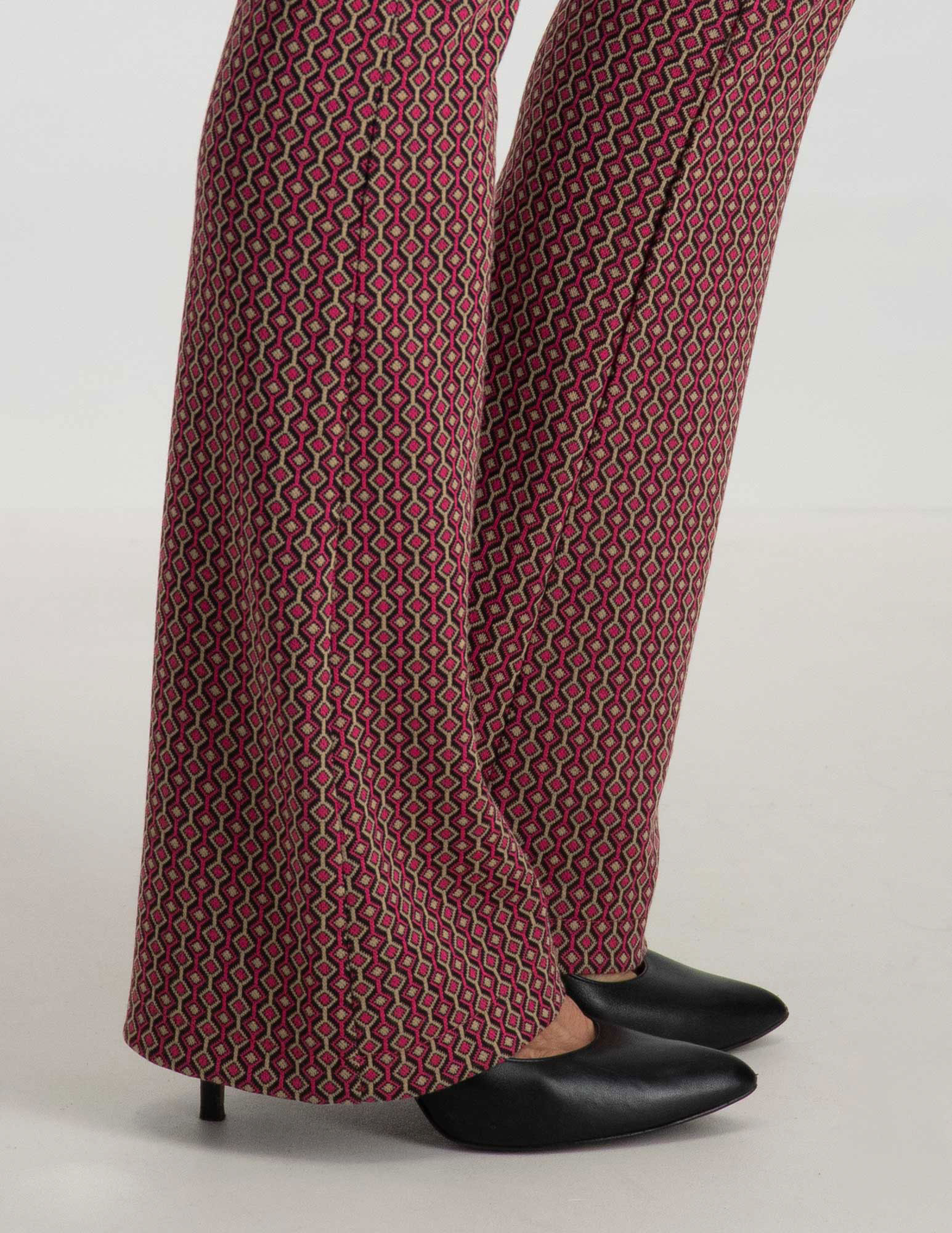 Geisha Flared broek met print 31858-70 Roze