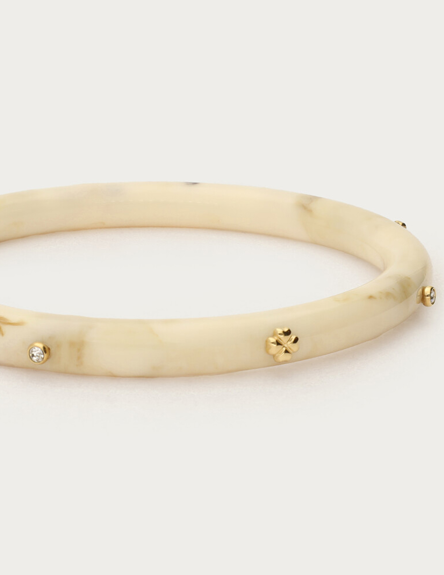 My Jewellery Resin bangle met studs MJ15236 Ecru