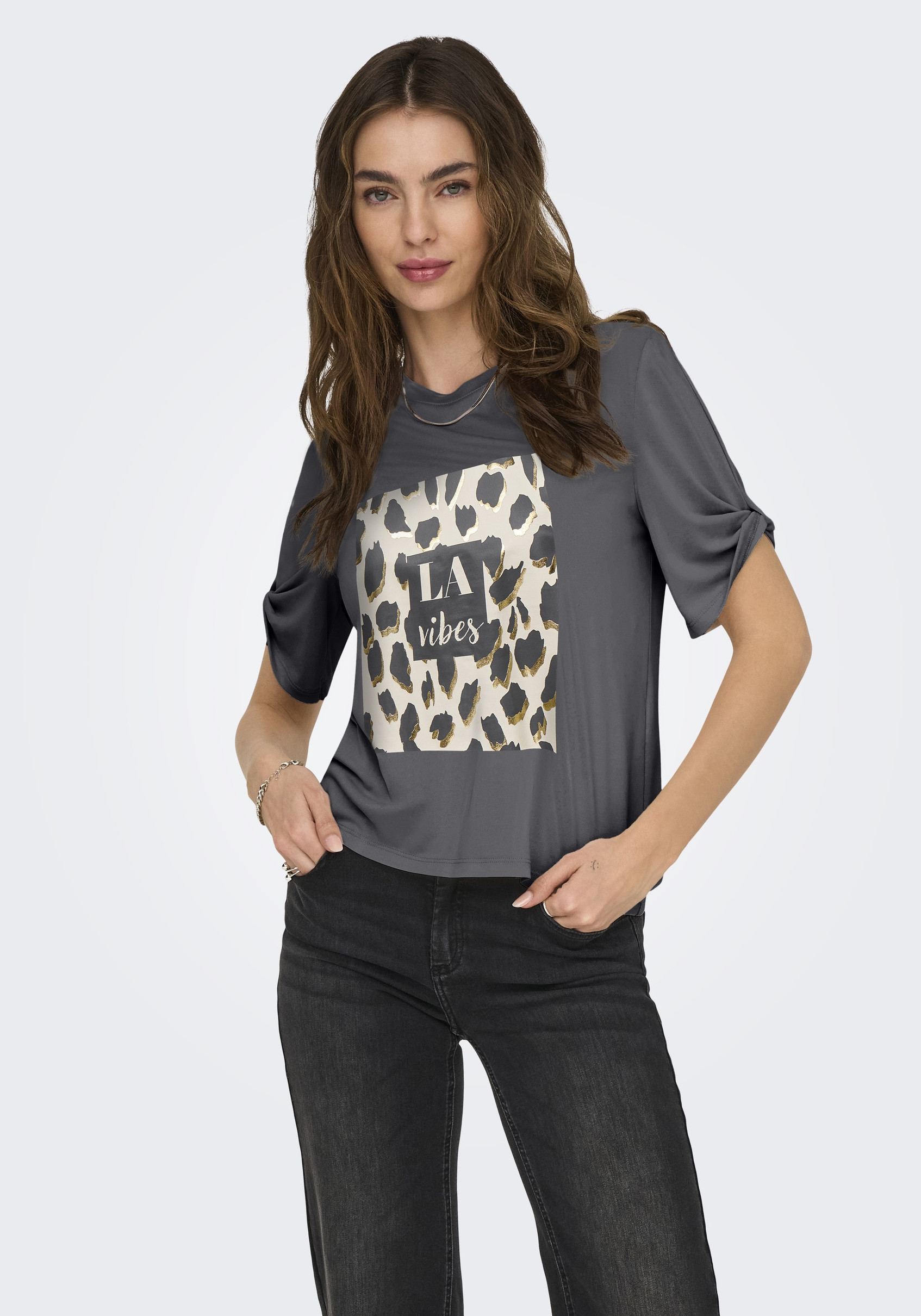 Only T-shirt Free 15349921 Antraciet