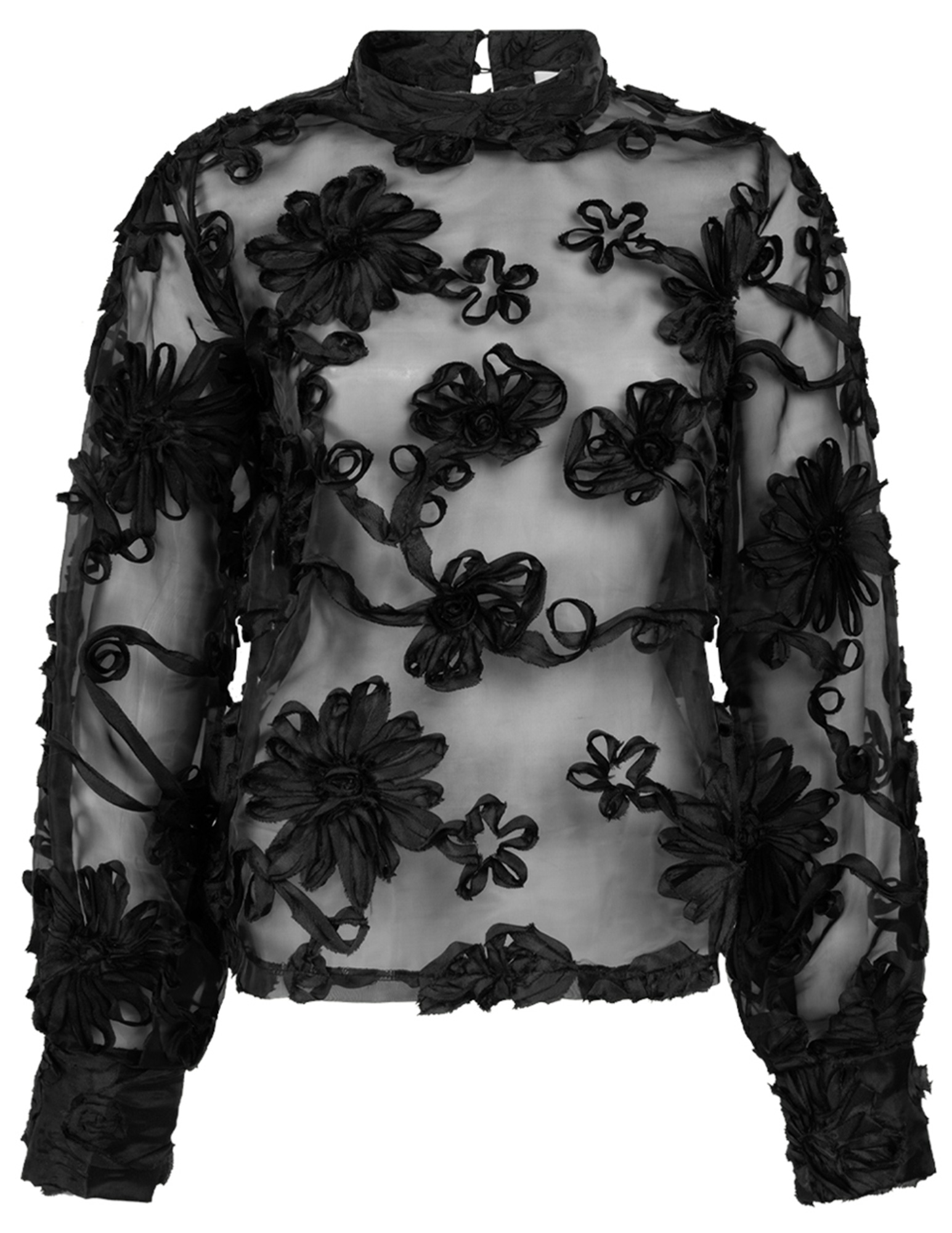 Aaiko BV Blouse LUCIA FLOWER PES 502 Zwart