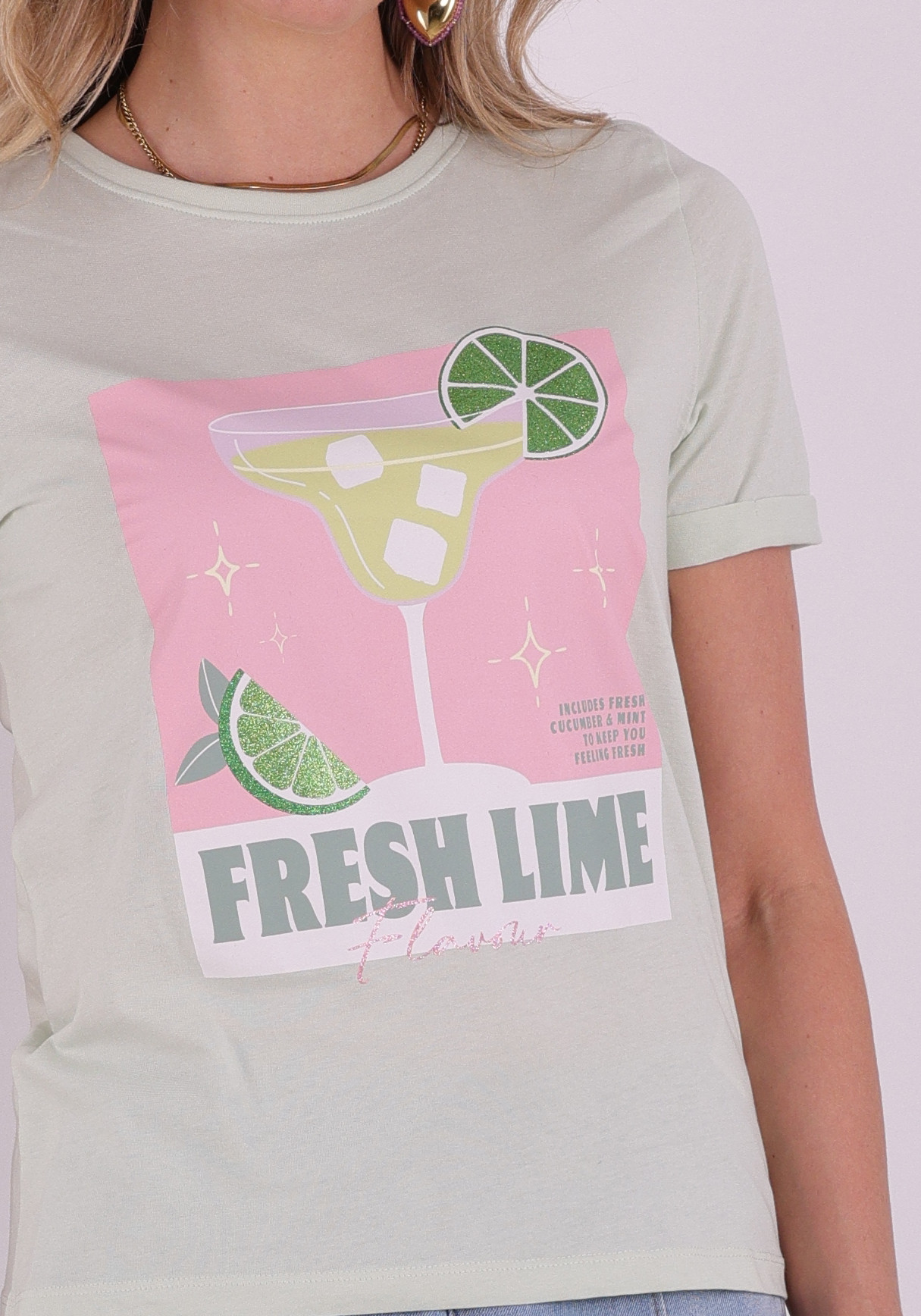 Only T-shirt Kita 15291465 Licht groen