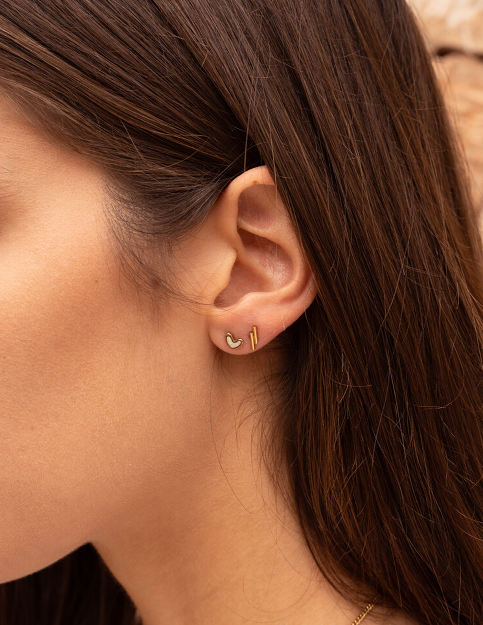 My Jewellery Studs hart met parelmoer MJ12101 Zilver