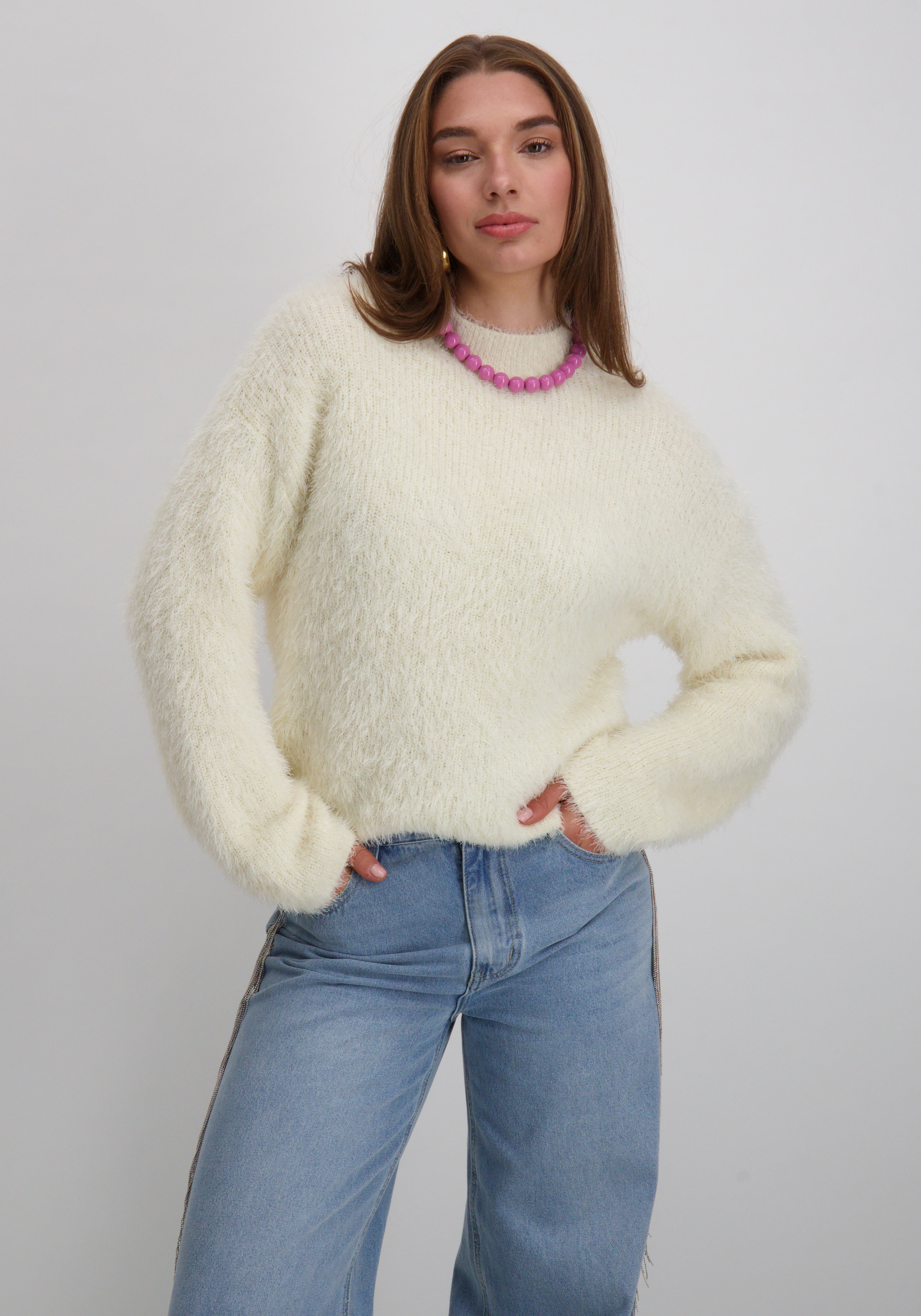 Only Trui Lulu 15350651 Wolwit-ecru