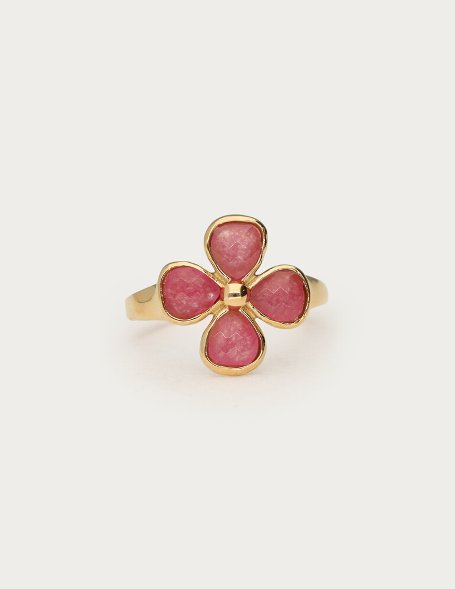 My Jewellery Botanical ring met roze klaver MJ13745 Goud