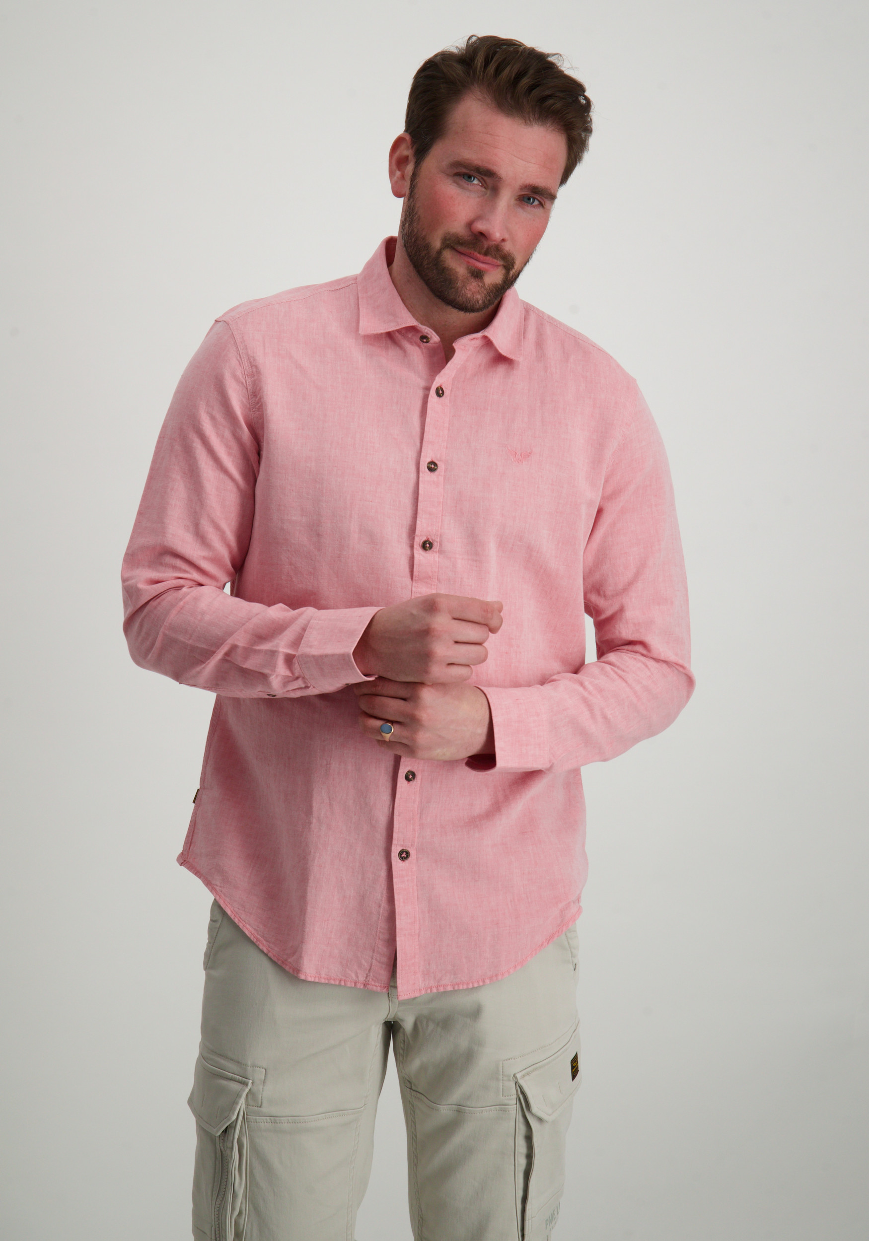 PME Legend Linnen overhemd PSI2503224 Roze