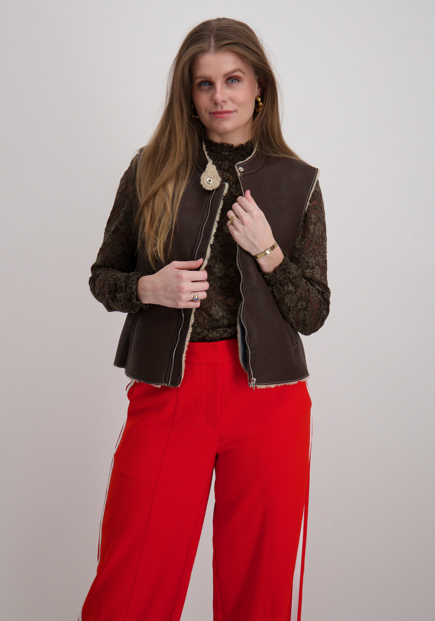 Geisha Gilet Lammy 55847-19 Donker bruin