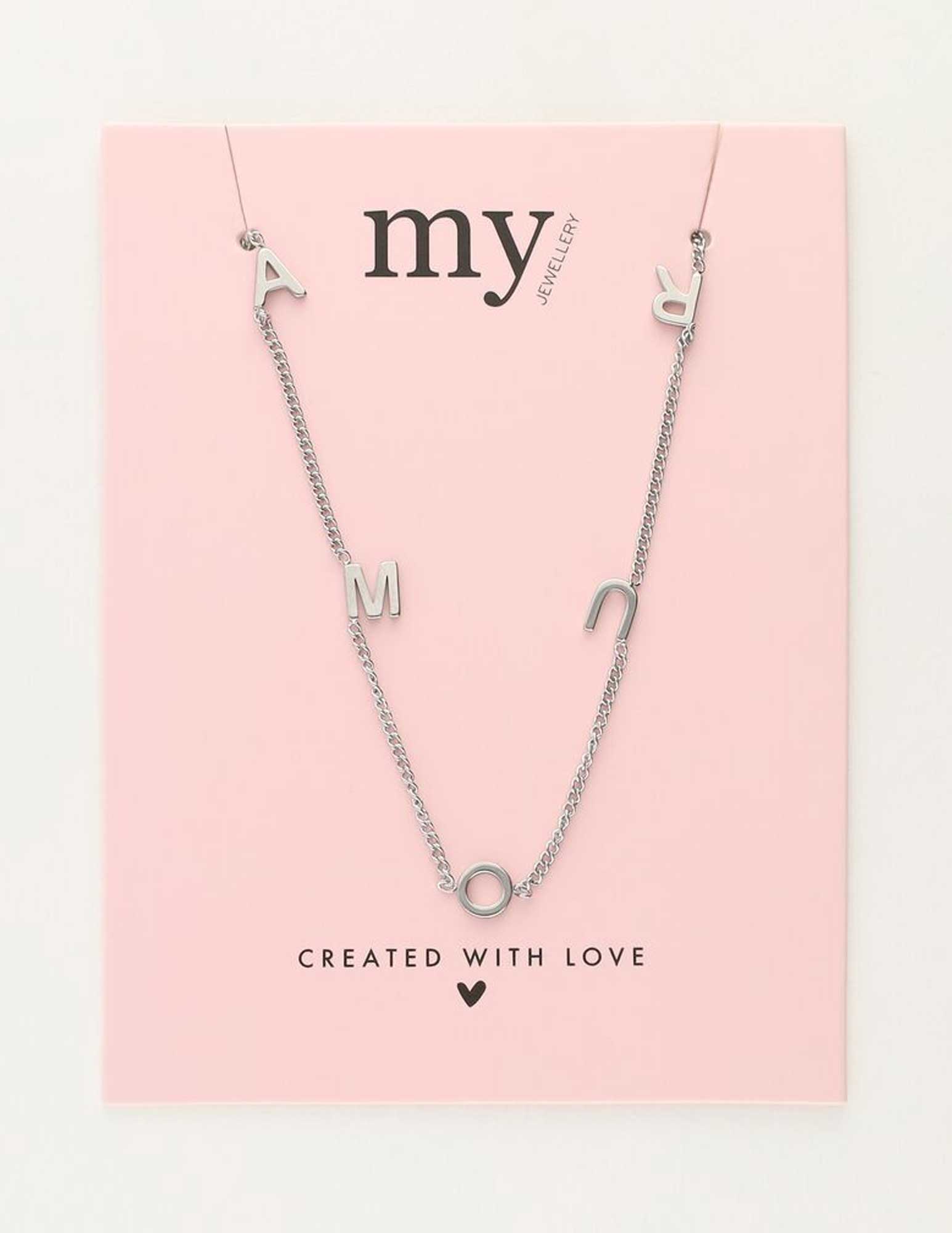 My Jewellery Ketting met amour letters MJ10376 Zilver