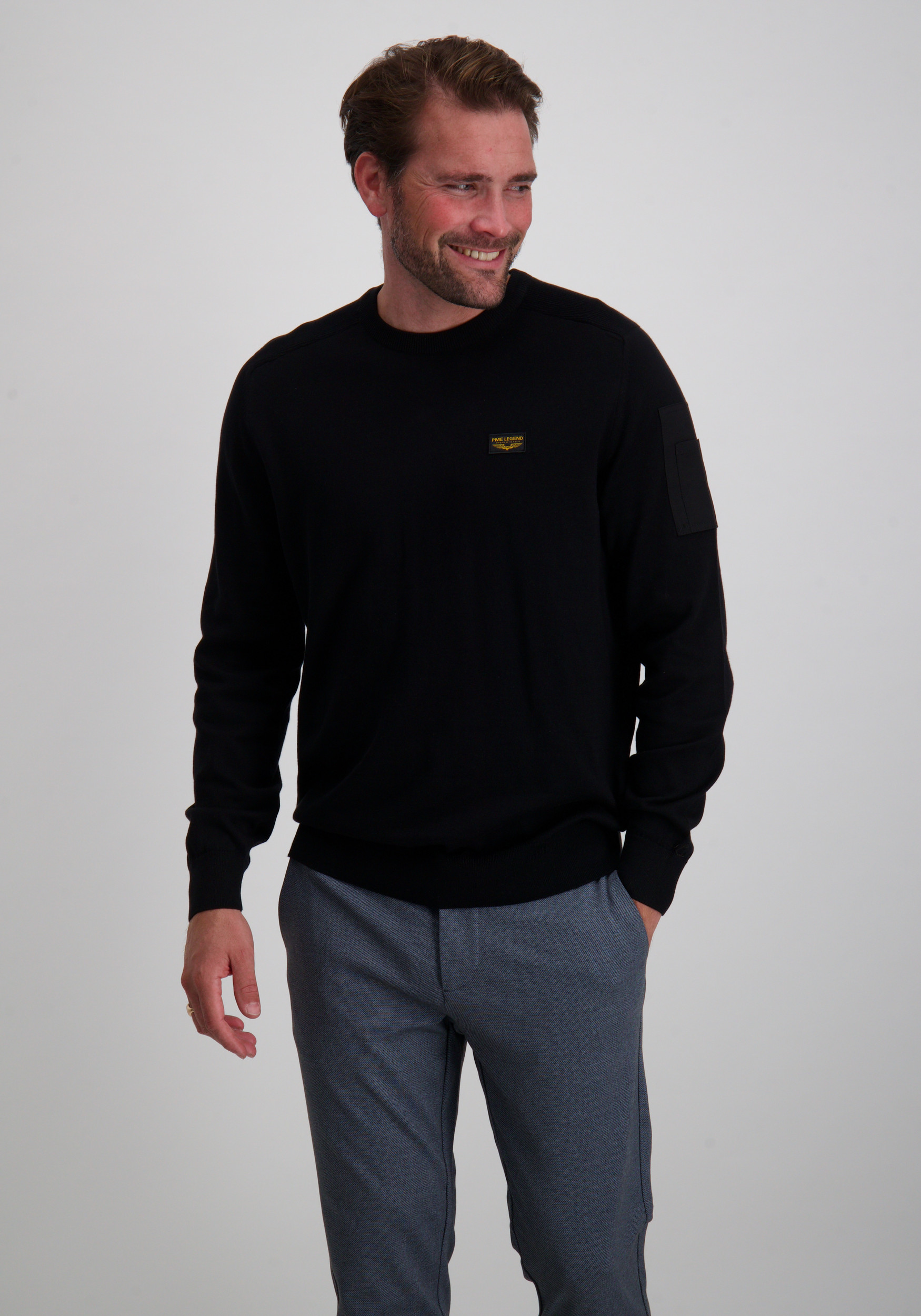 PME Legend Trui American classic PKW0000332 Zwart