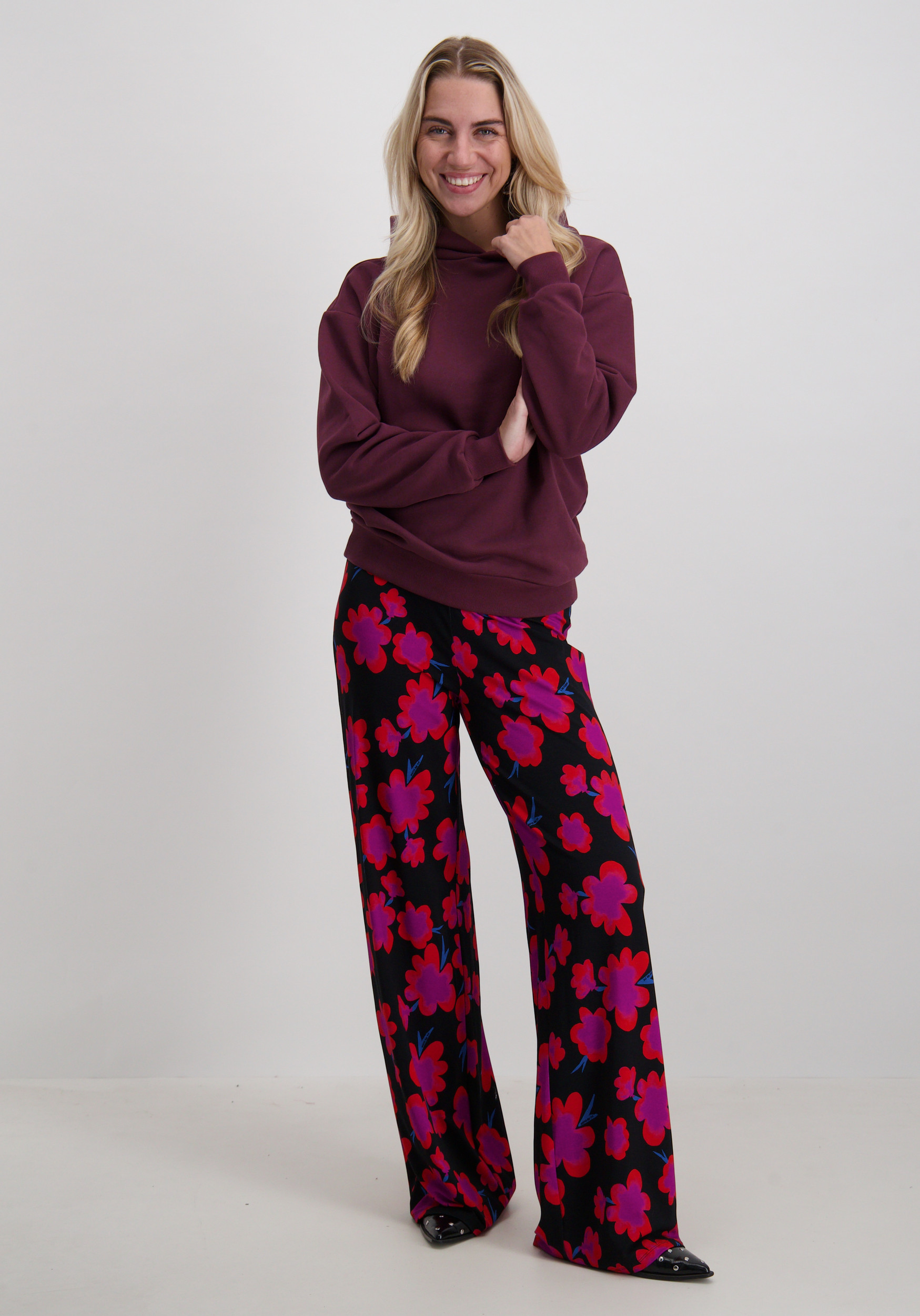 Colourful Rebel Hoodie Flower square WH117179 Bordeaux