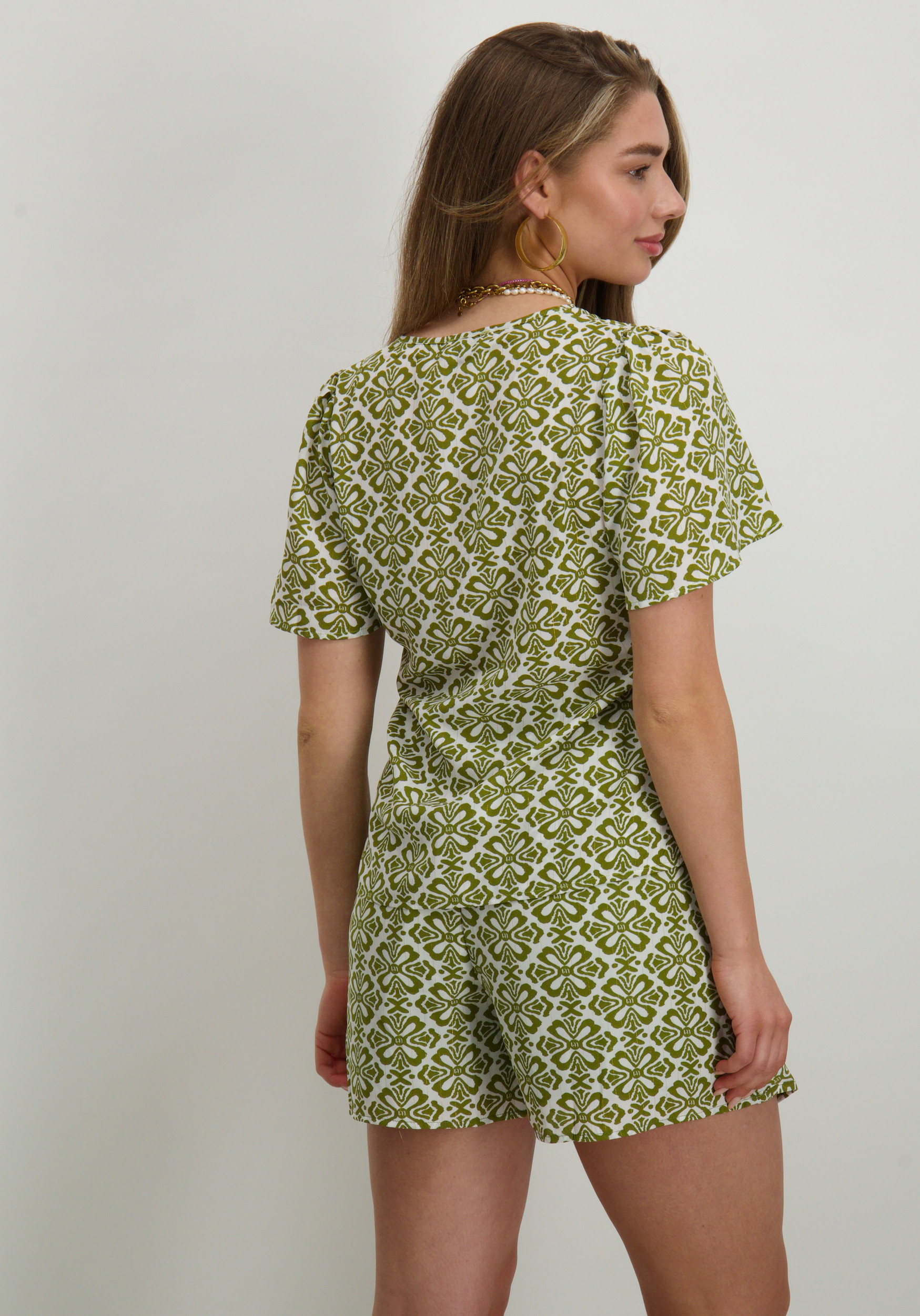 Lofty Manner Blouse Bella QC03 Midden groen