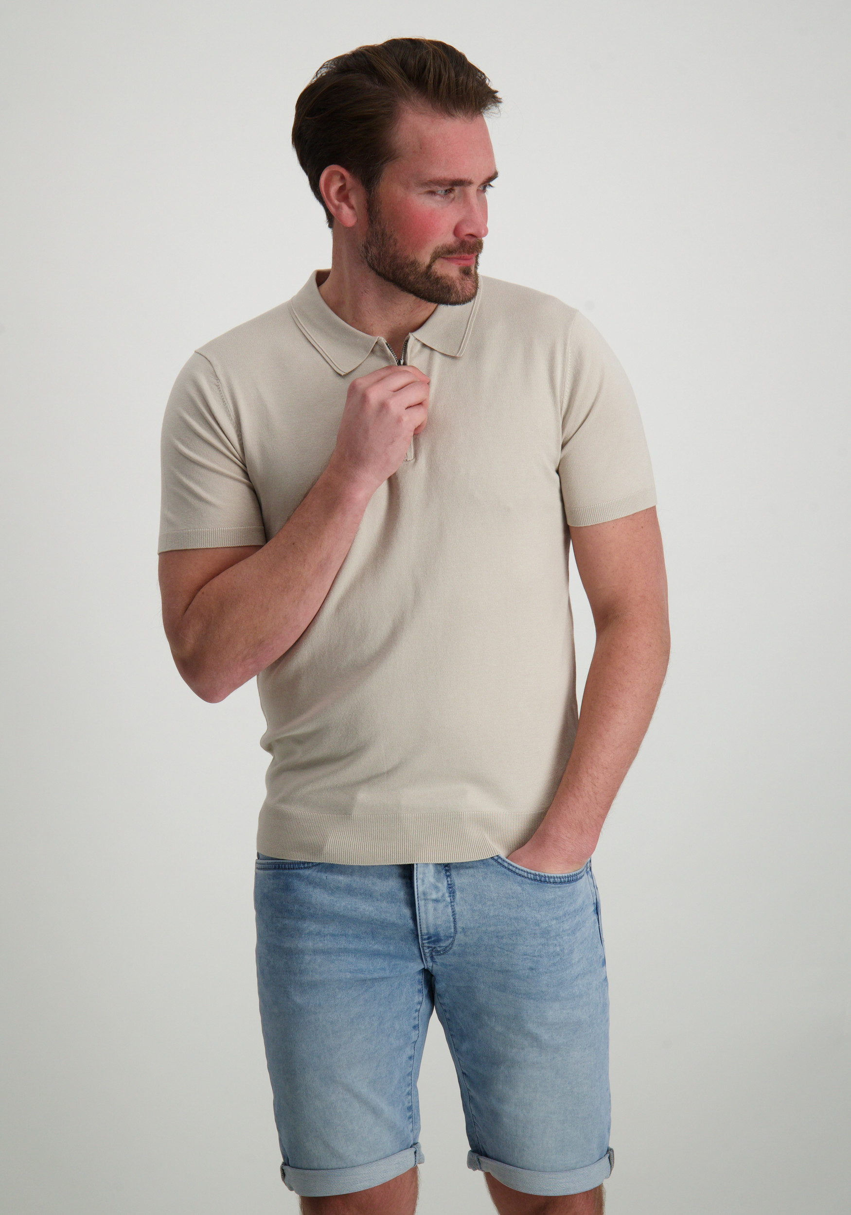 Pure White Polo 25010801 Zand