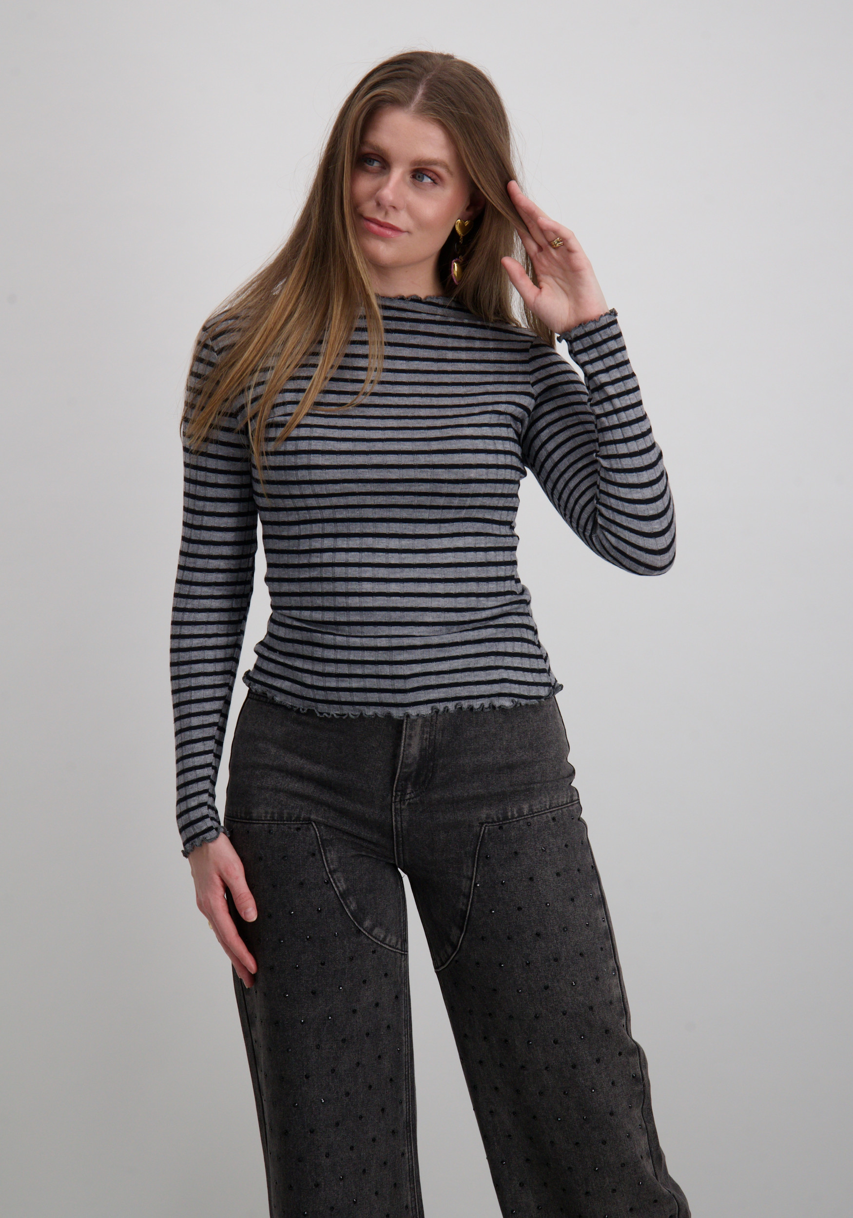 Vila Shirt Rika 14107470 Midden grijs