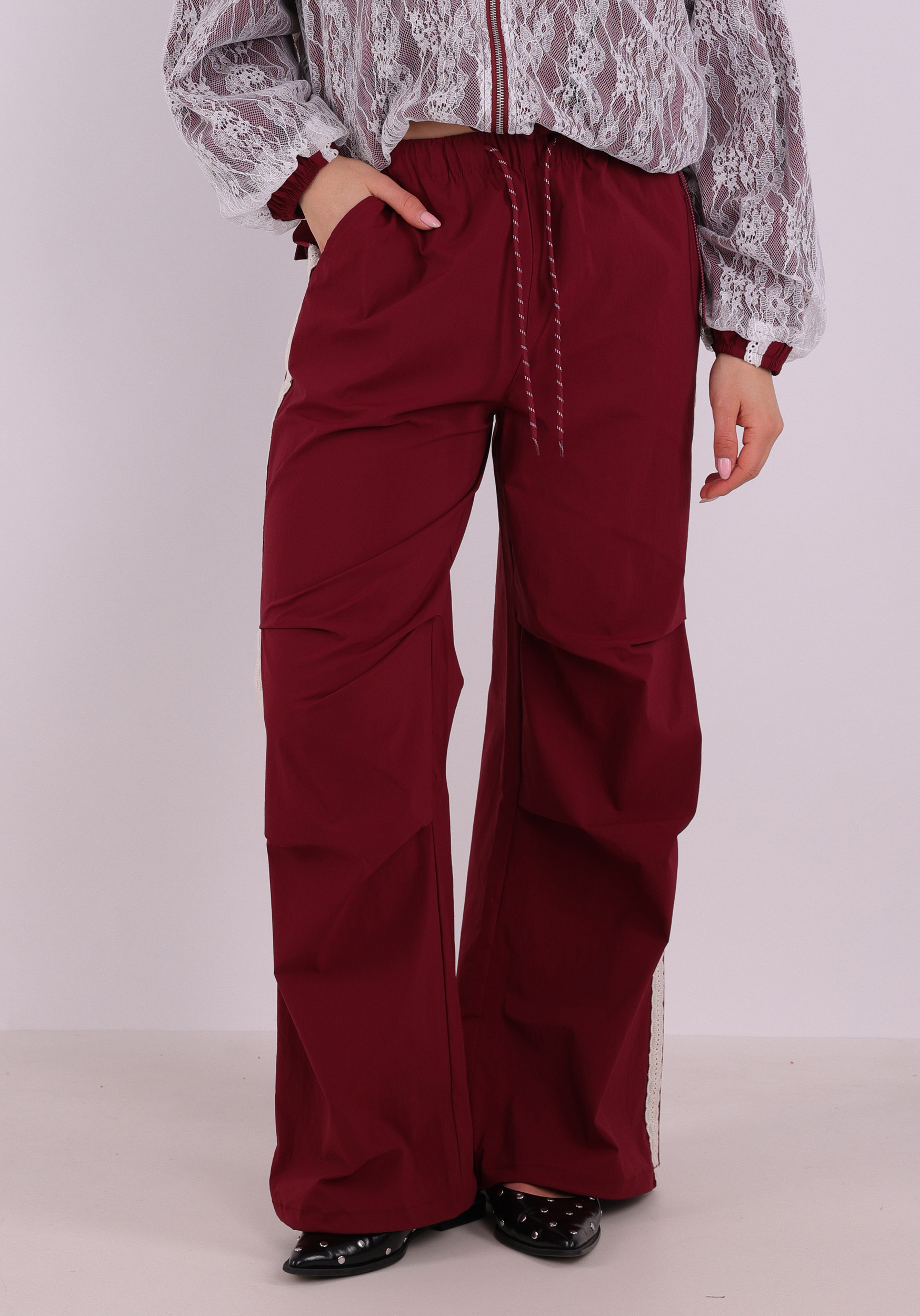 Colourful Rebel Broek Rose Crochet WP117662 Rood