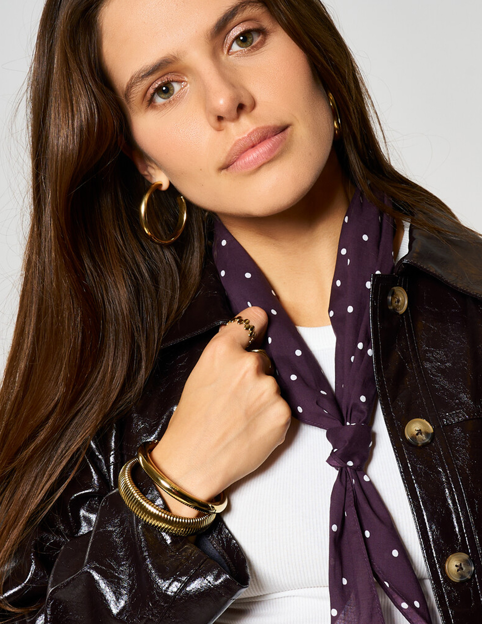 My Jewellery  Sjaal met polkadot MJ15318 Bordeaux