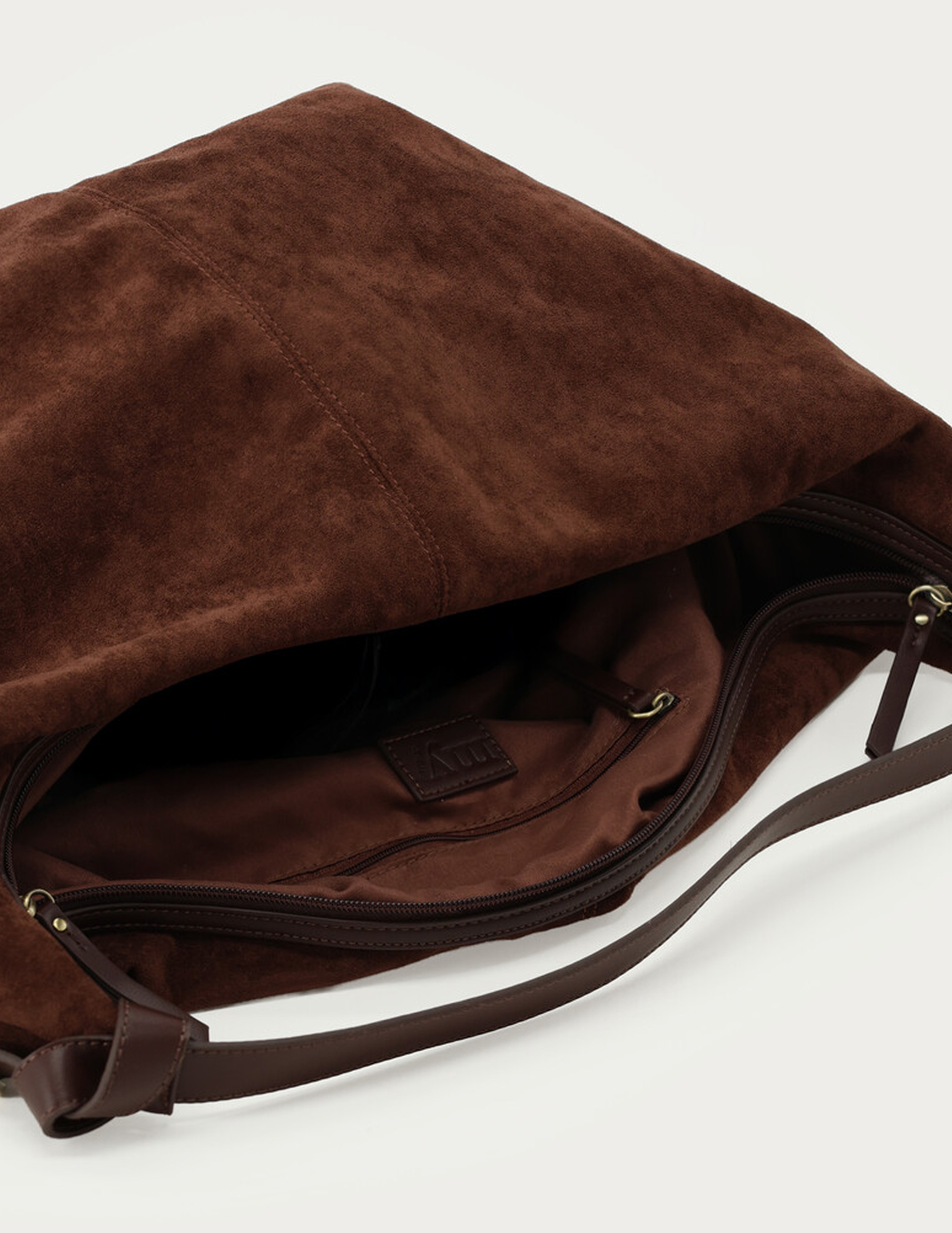 My Jewellery Schoudertas in suède look met gesp MJ15242 Donker bruin