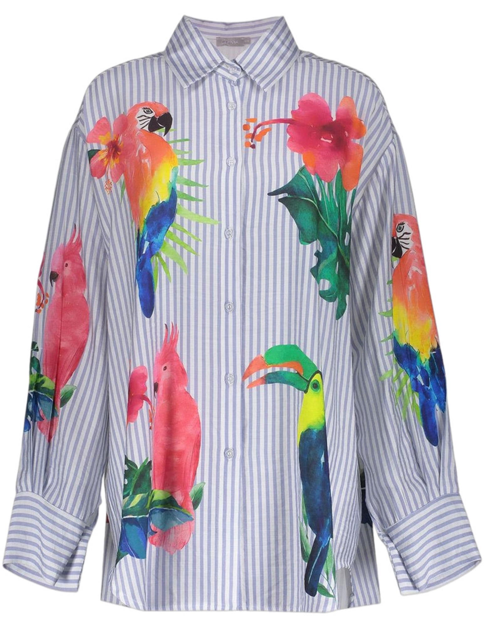 Geisha Blouse stripes & birds 63162-70