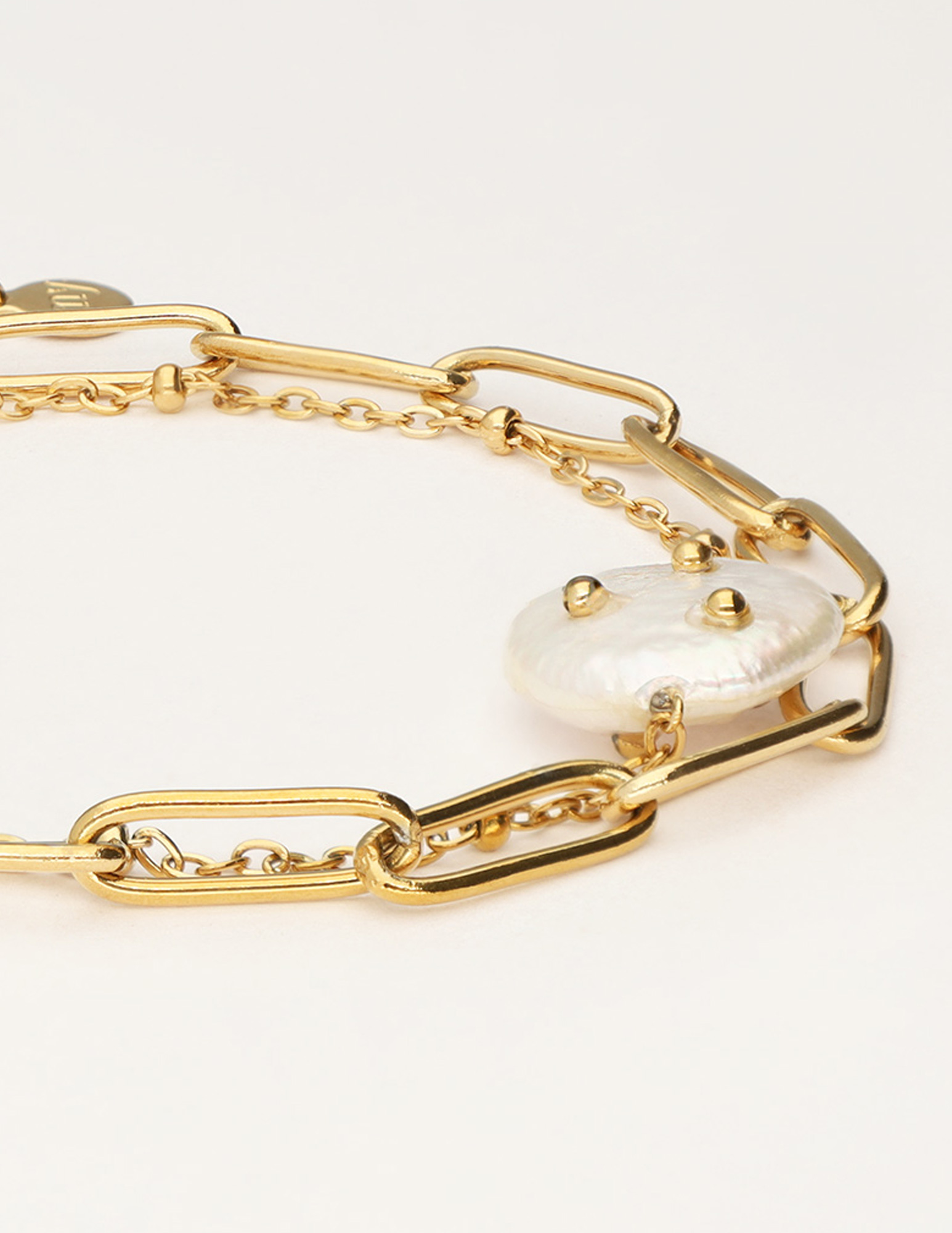 My Jewellery Schakelamrband met parel MJ11053 Goud