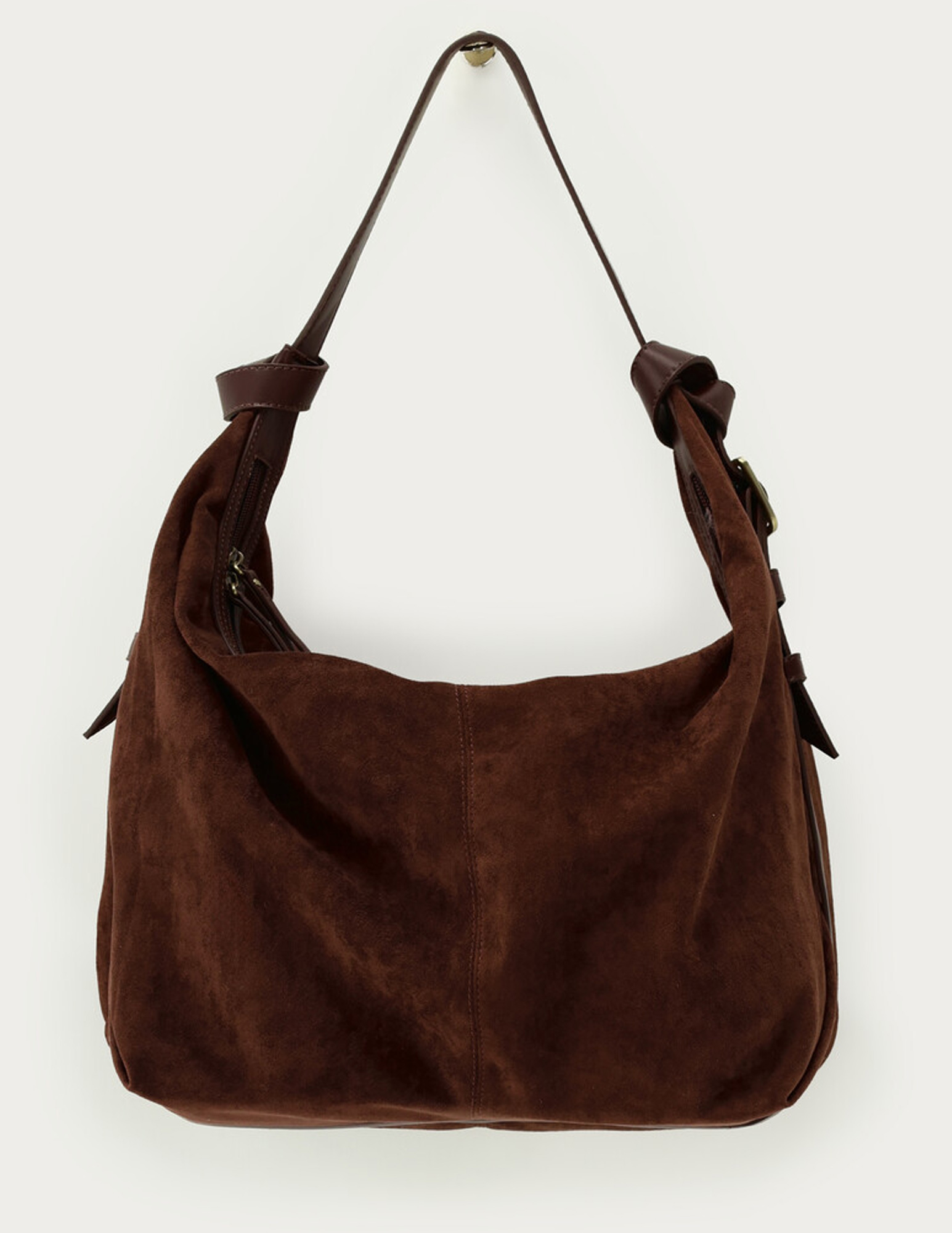 My Jewellery Schoudertas in suède look met gesp MJ15242 Donker bruin