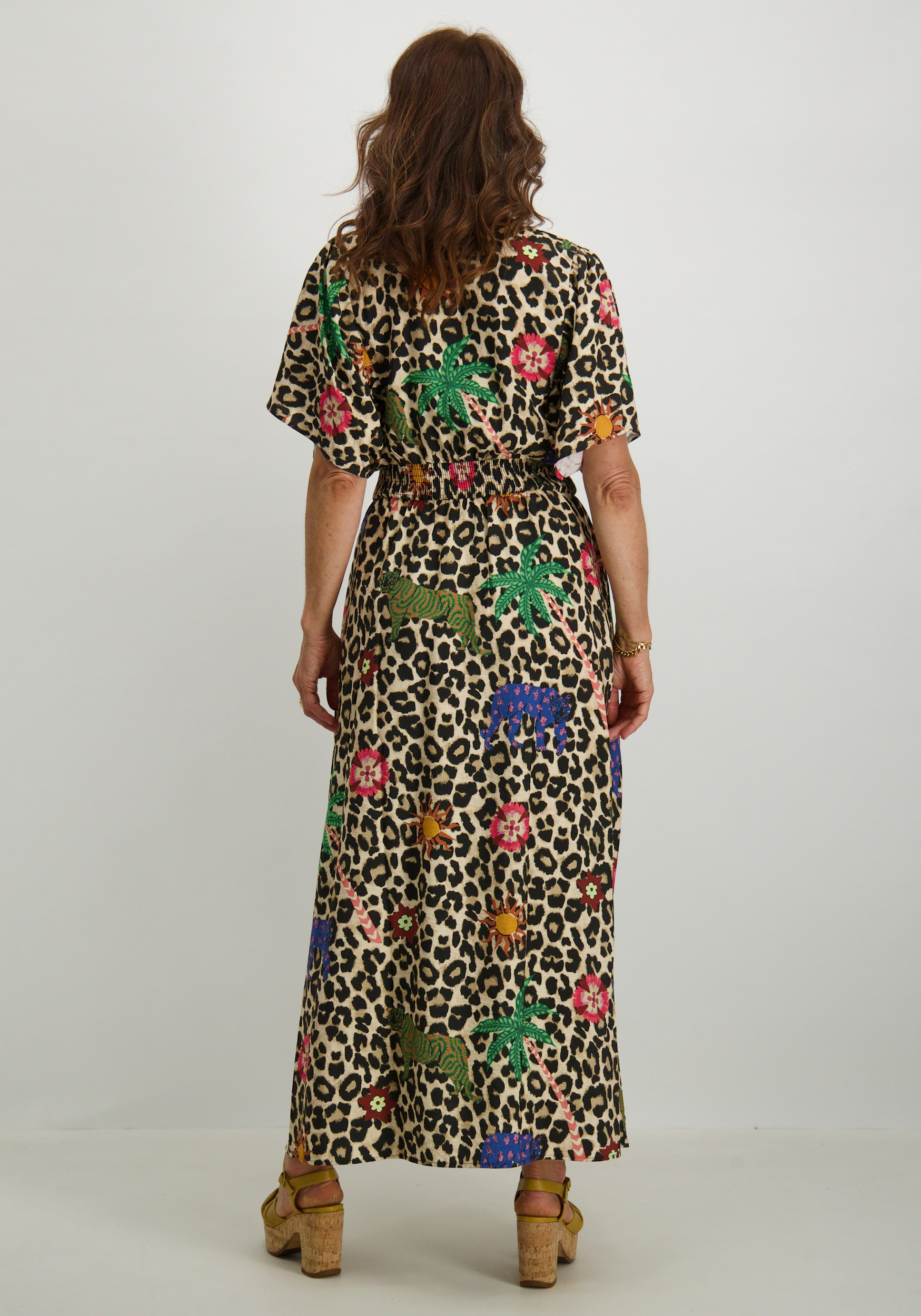 Geisha Jurk panter print 57348-20 Zand