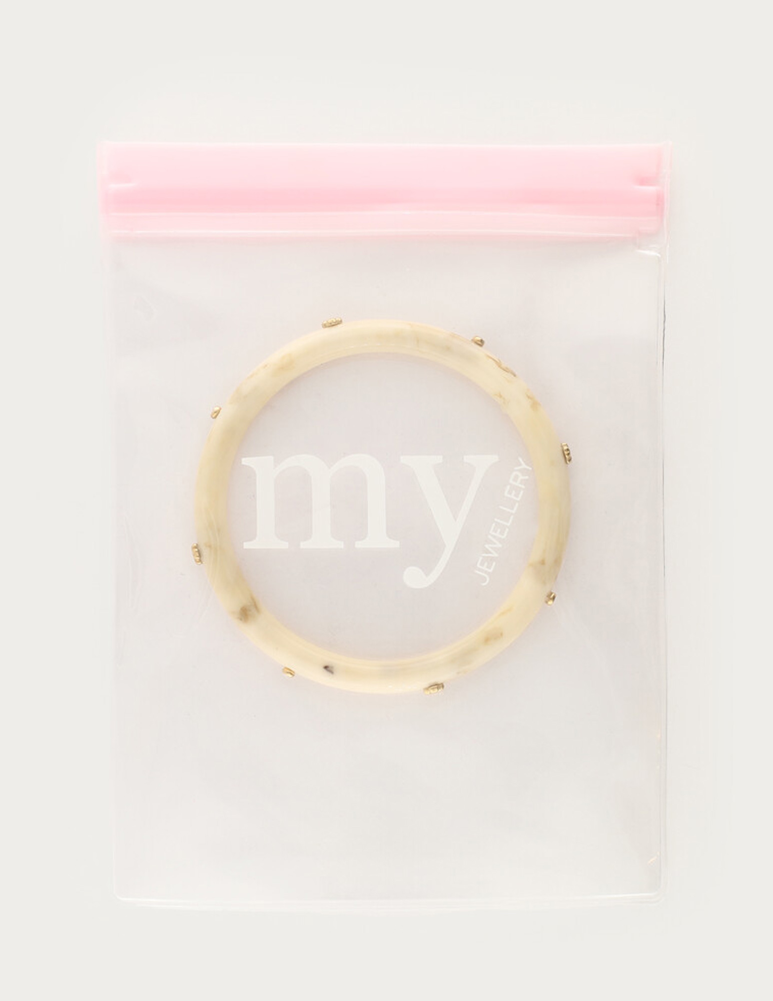 My Jewellery Resin bangle met studs MJ15236 Ecru