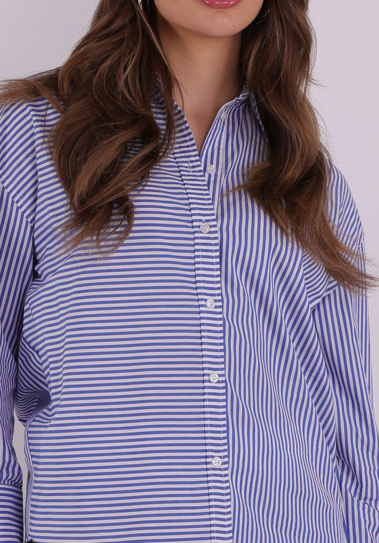 Colourful Rebel Blouse Talia Striped WB117601 Blauw