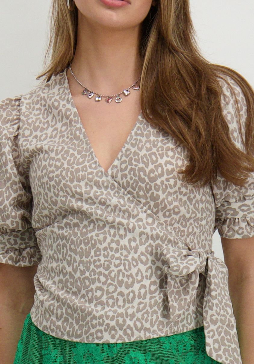 Only Overslag blouse Emmia 15356207 Grijs