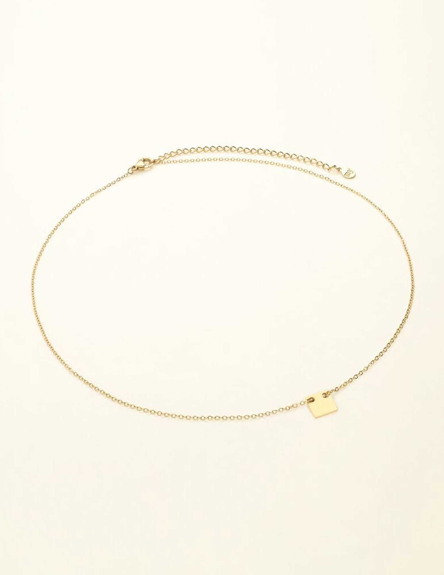My Jewellery Ketting met vierkant MJ07920 Goud
