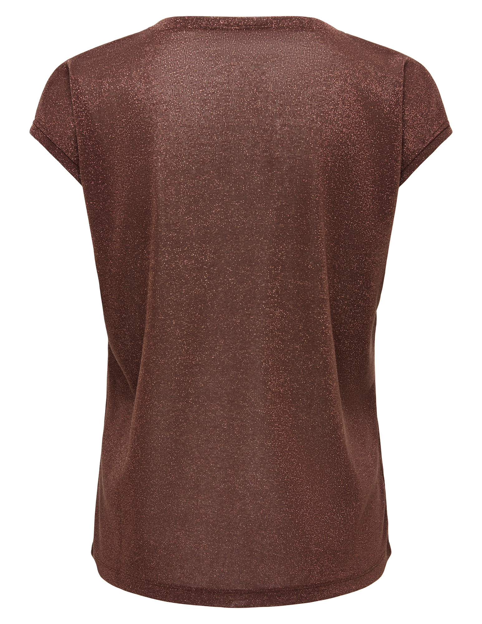 ONLY T-shirt Silvery lurex 15136069 Donker bruin