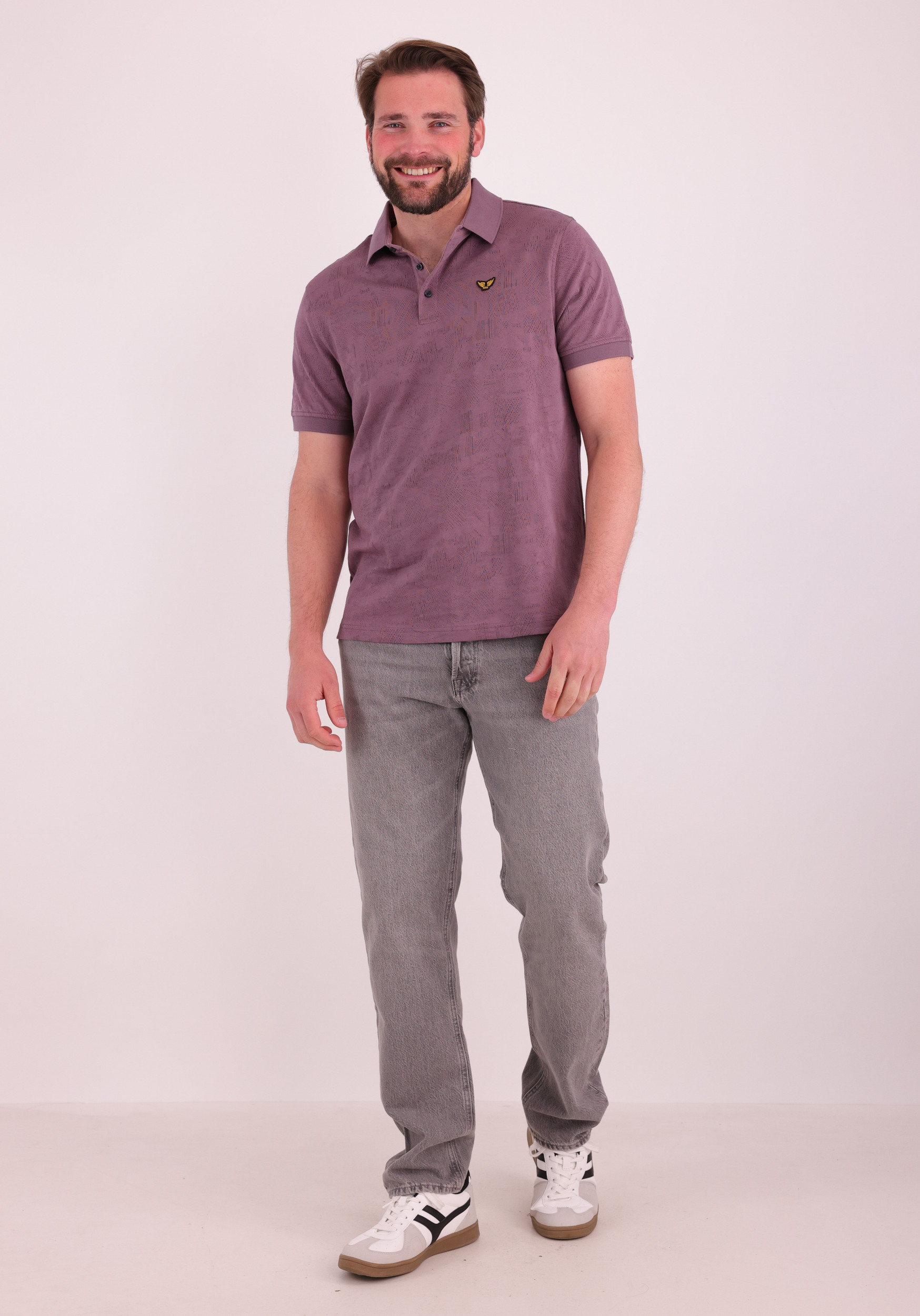 PME Legend Polo Jacquard PPSS2603883 Licht paars