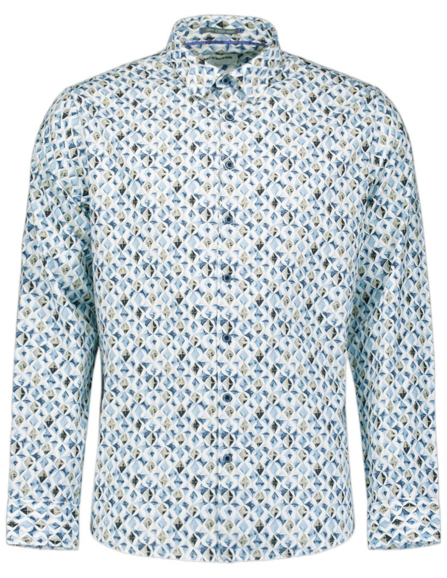 No Excess Overhemd all-over print 31430216 Licht blauw