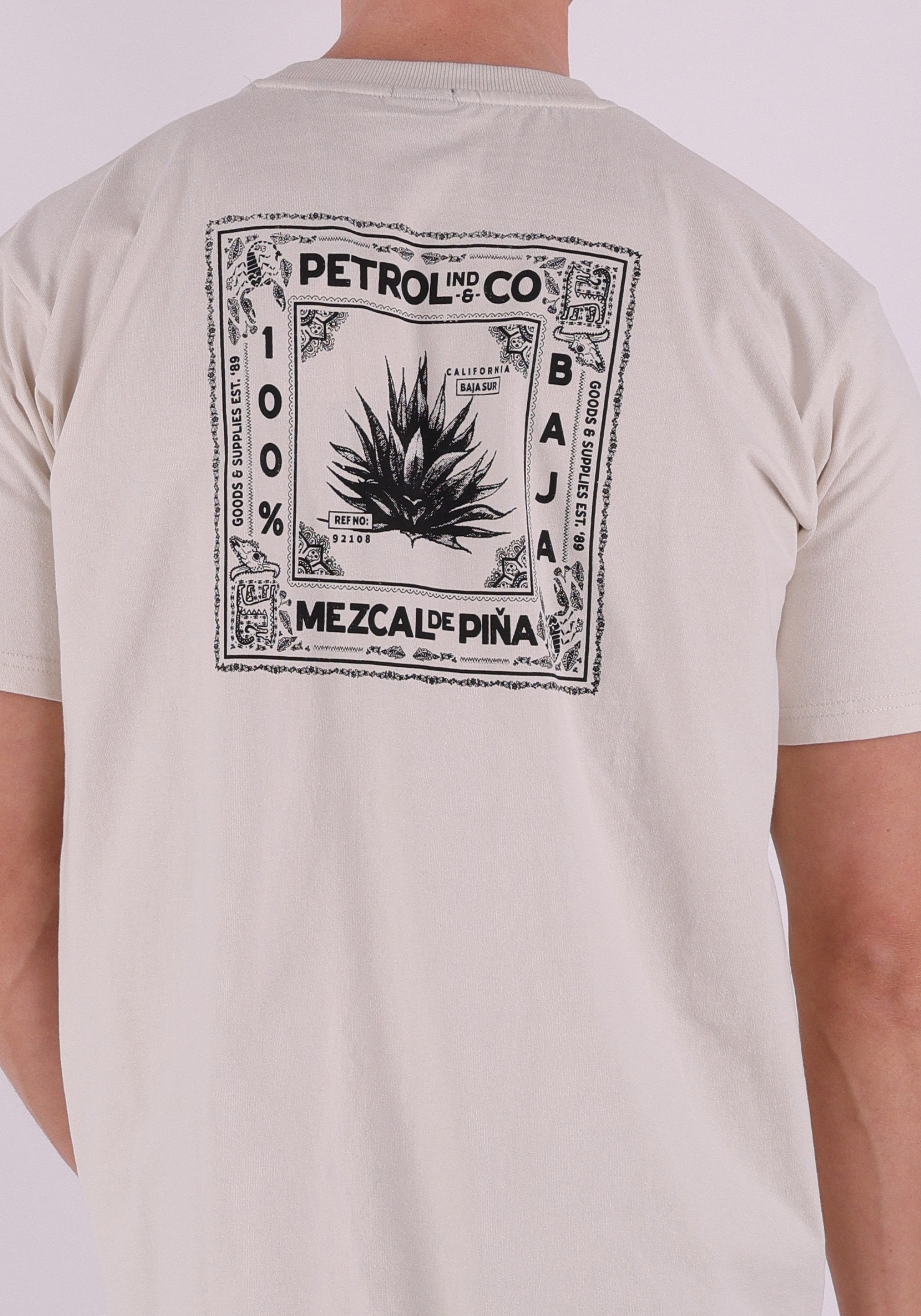 Petrol T-shirt M-1060-TSR740 Zand