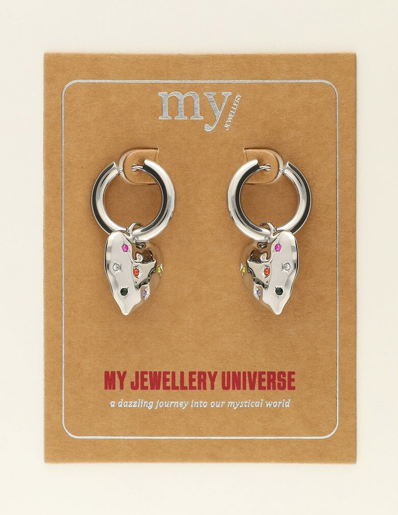 My Jewellery Oorbellen heart strass multicolor MJ09545 Zilver