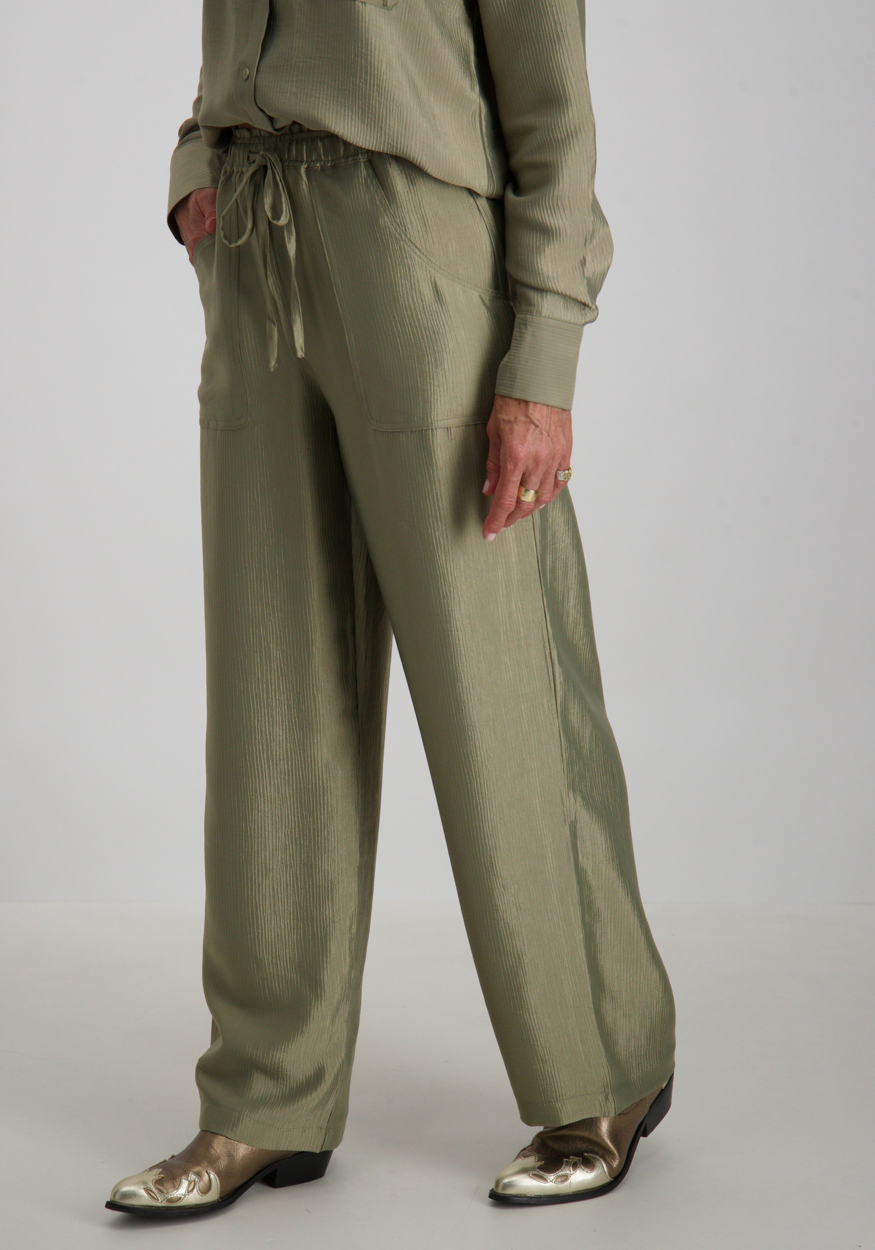 Vero moda Broek Toma 10329454 Olijf Groen