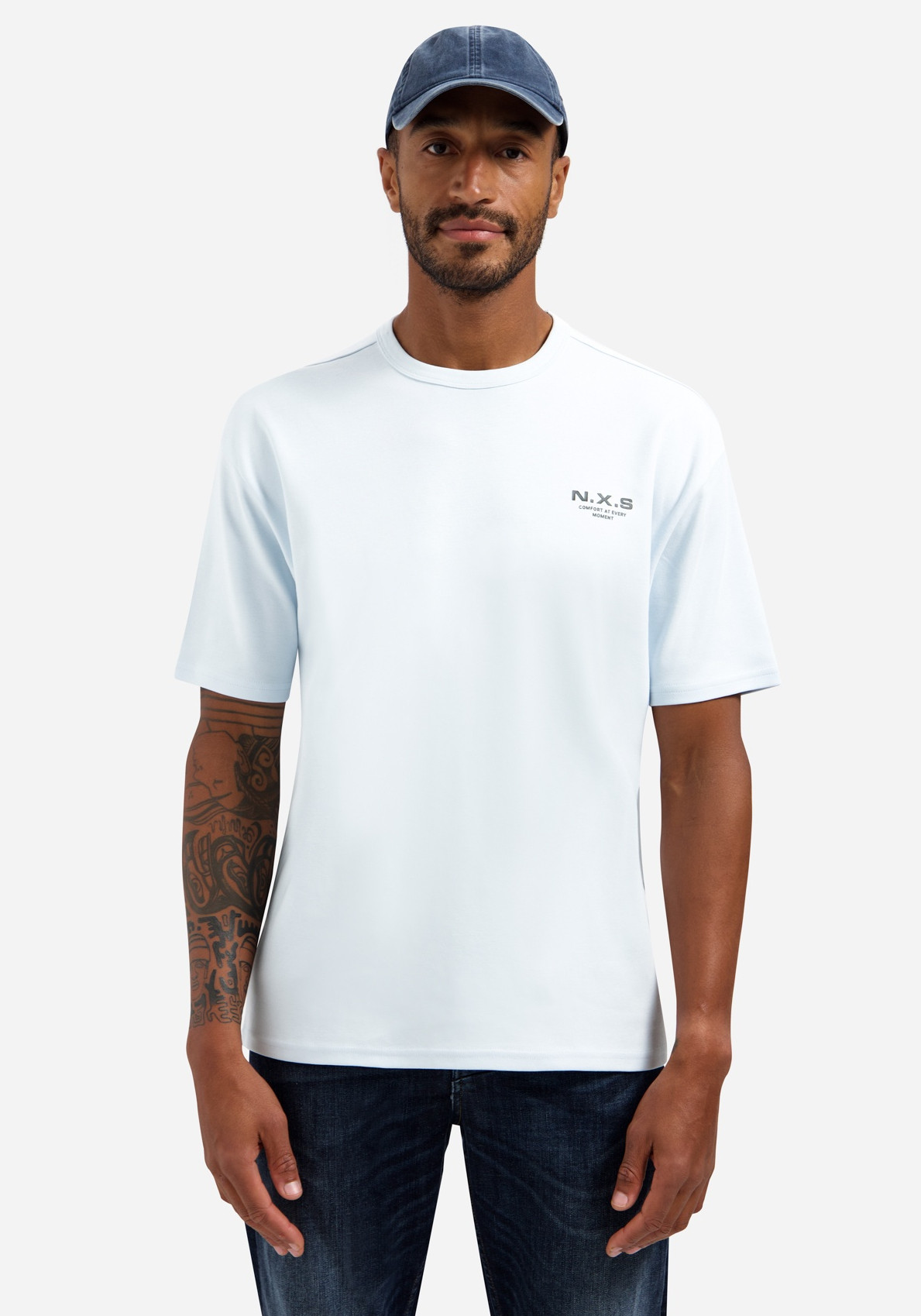 No Excess T-shirt interlock 31340212 Licht blauw