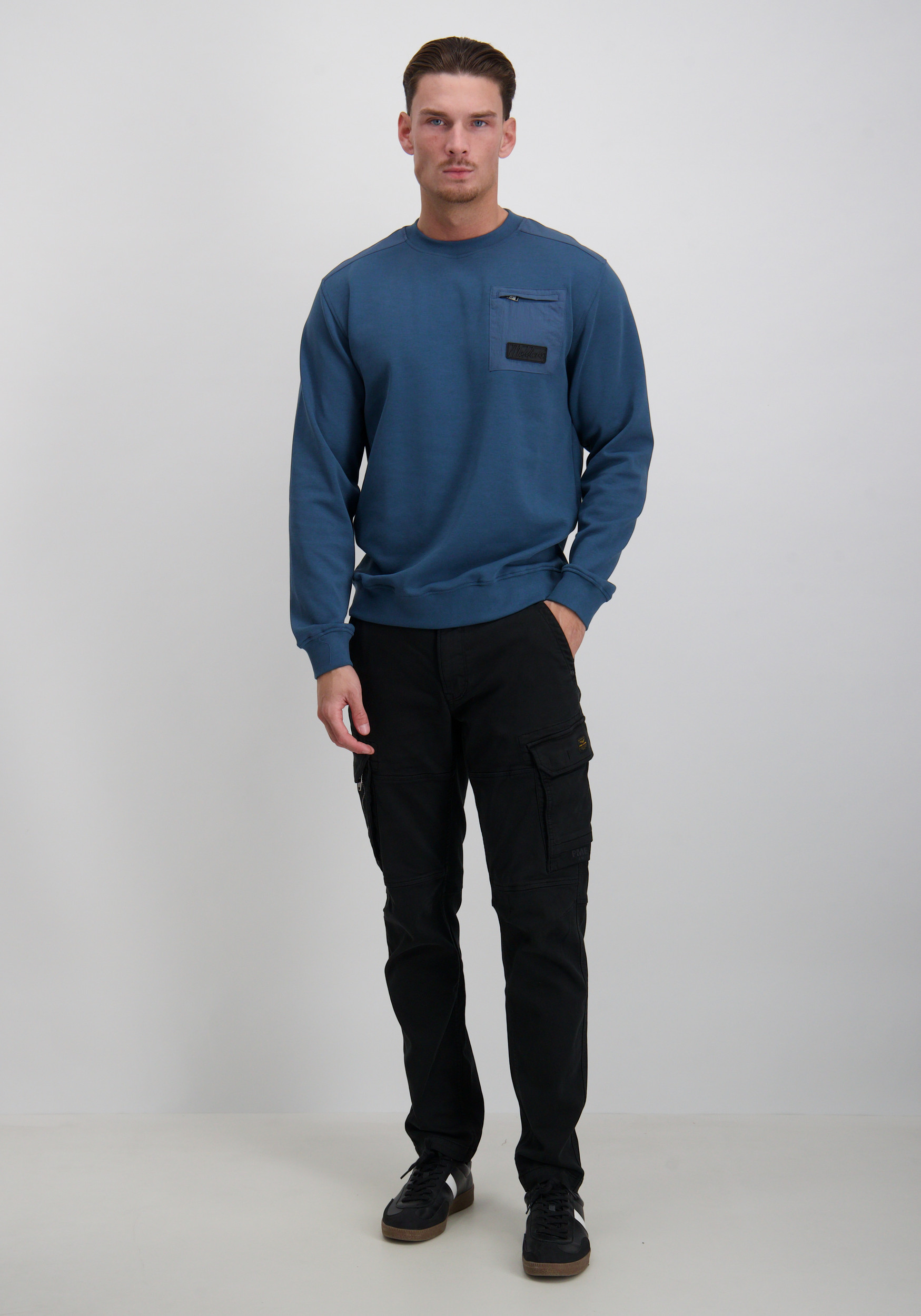 Malelions Sweater Pocket MM1-AW25-27 Blauw