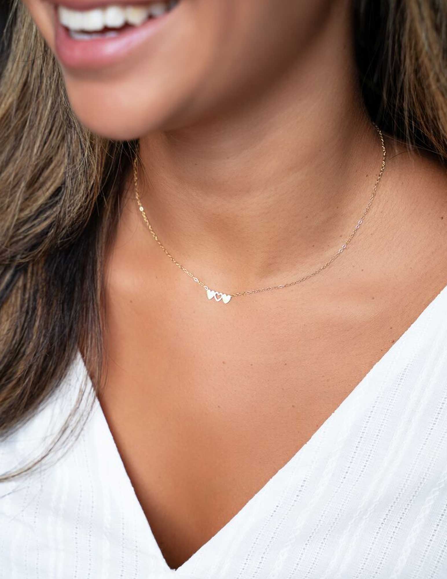 My Jewellery Kettingen set drie hartjes MJ09021 Zilver
