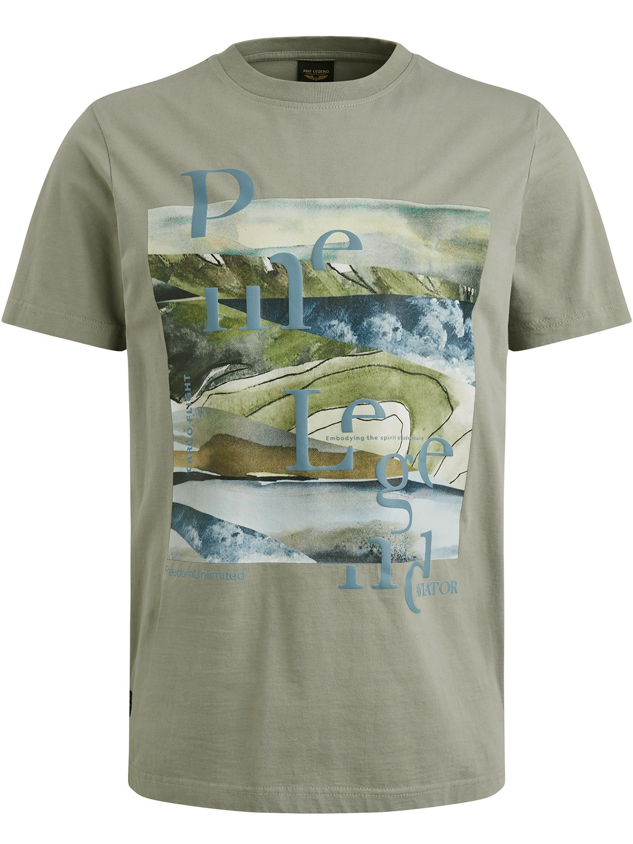 PME Legend T-shirt printed PTSS2505572 Licht groen